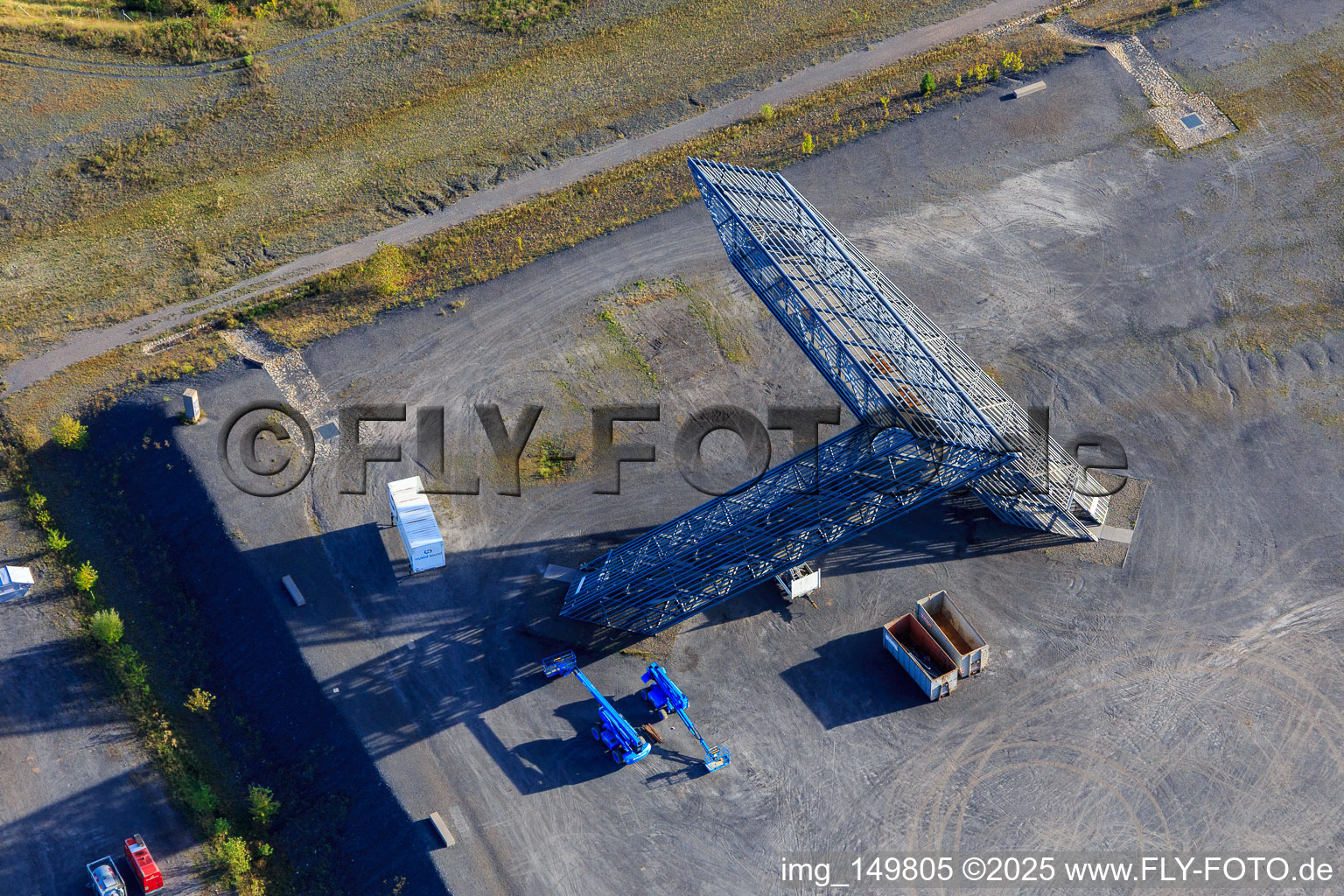 Saarpolygon "Gateway to the Future" on the Bergenhalde in Ensdorf in the state Saarland, Germany out of the air