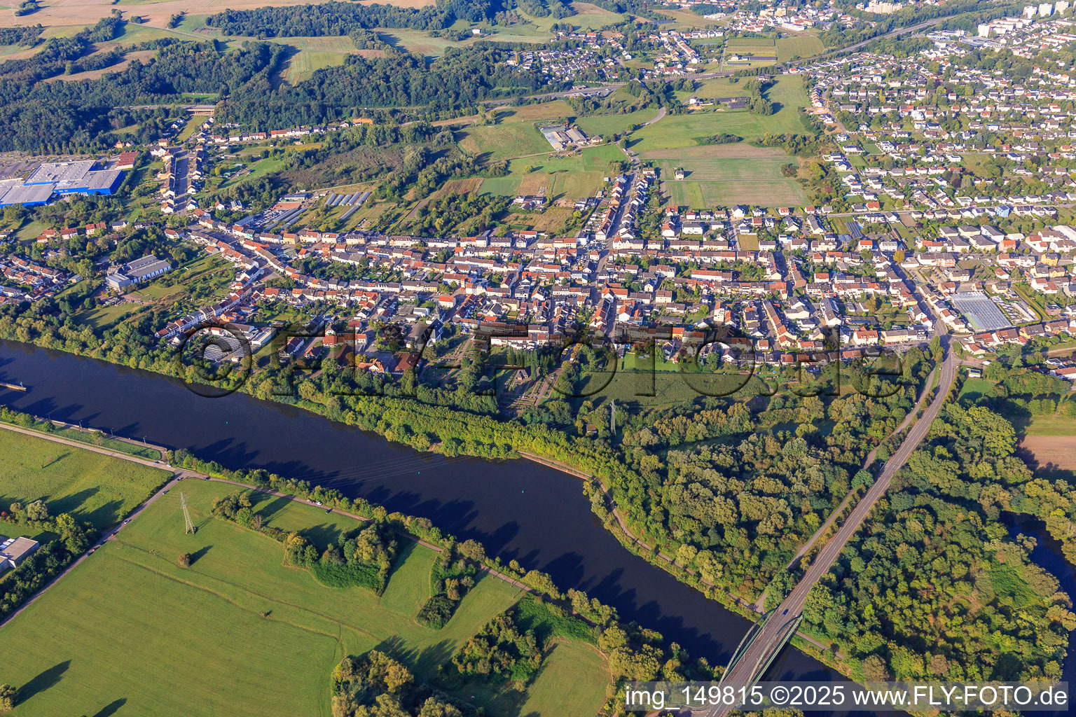 Aerial view of From the northwest in the district Lisdorf in Saarlouis in the state Saarland, Germany