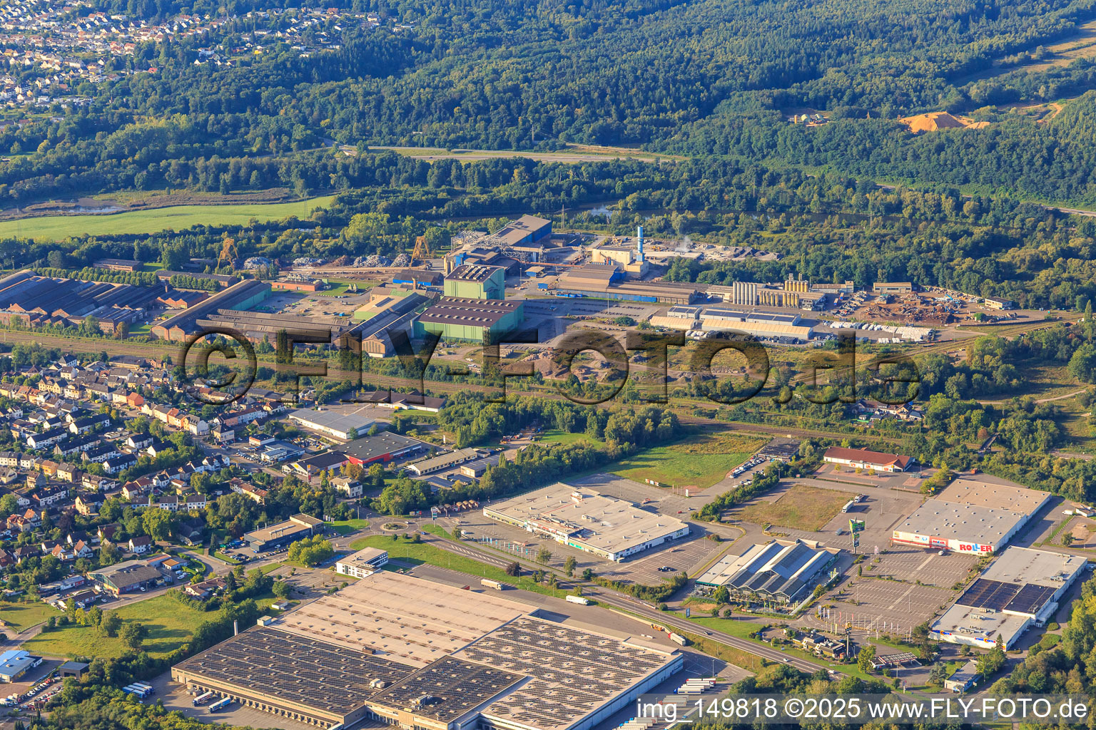 ALDI SE & Co. KG Bous (ALDI SÜD central warehouse) and site of the former Mannesmann tube factory in Bous in the state Saarland, Germany
