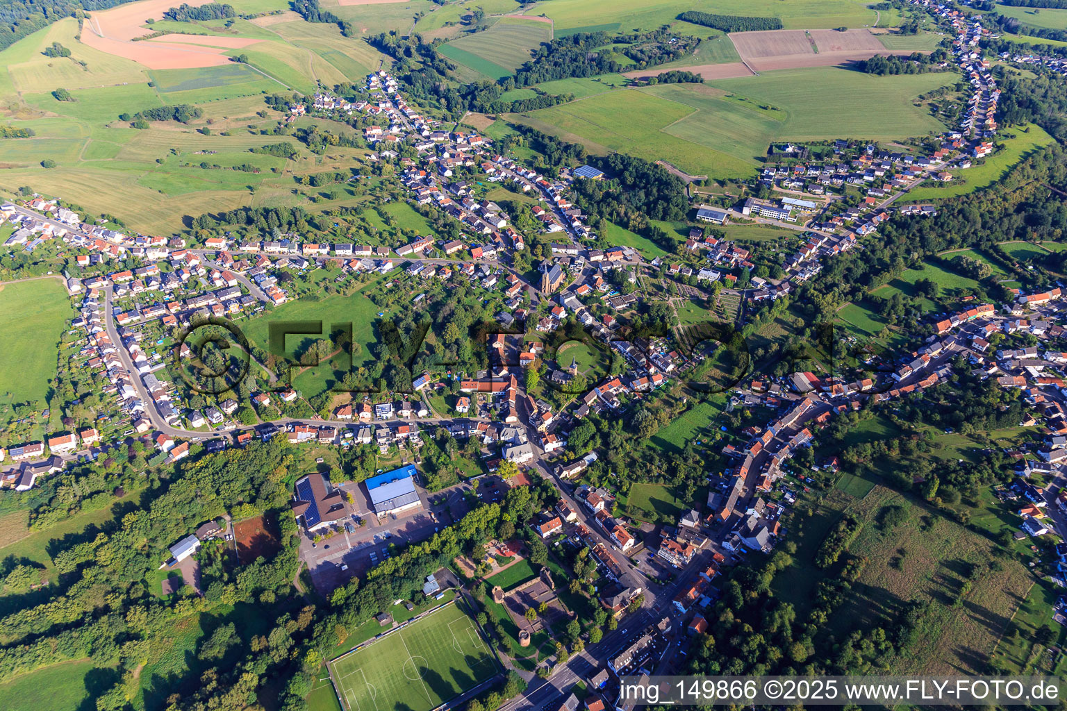 Overview of the town from the south in the district Kölln in Püttlingen in the state Saarland, Germany