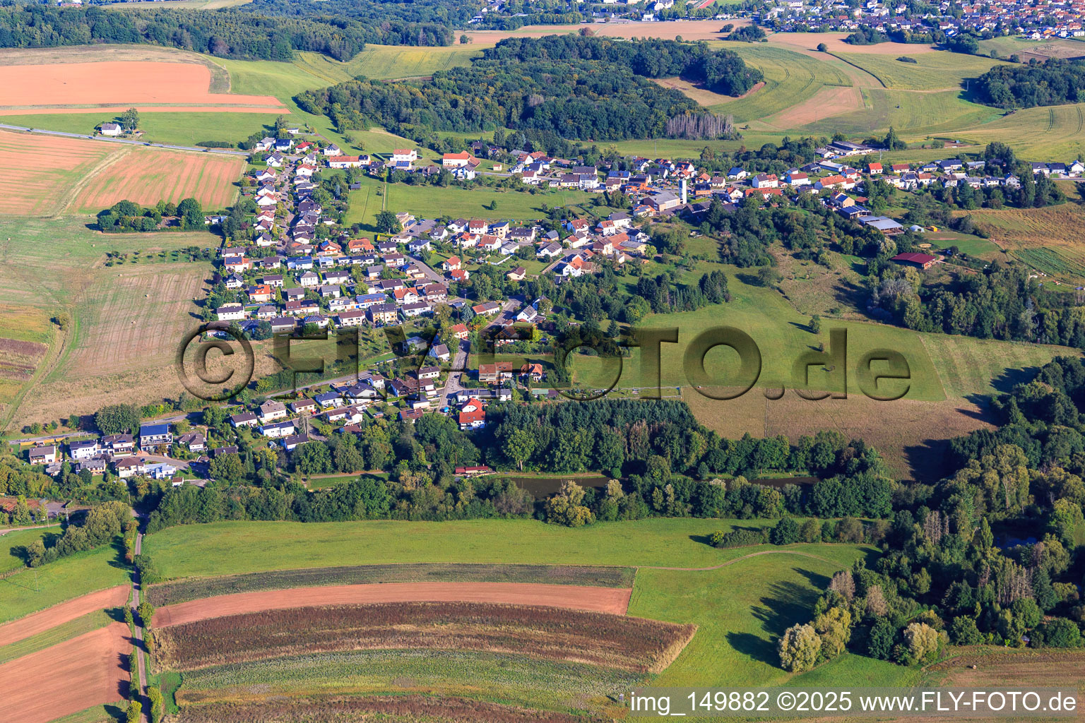From the south in the district Eidenborn in Lebach in the state Saarland, Germany