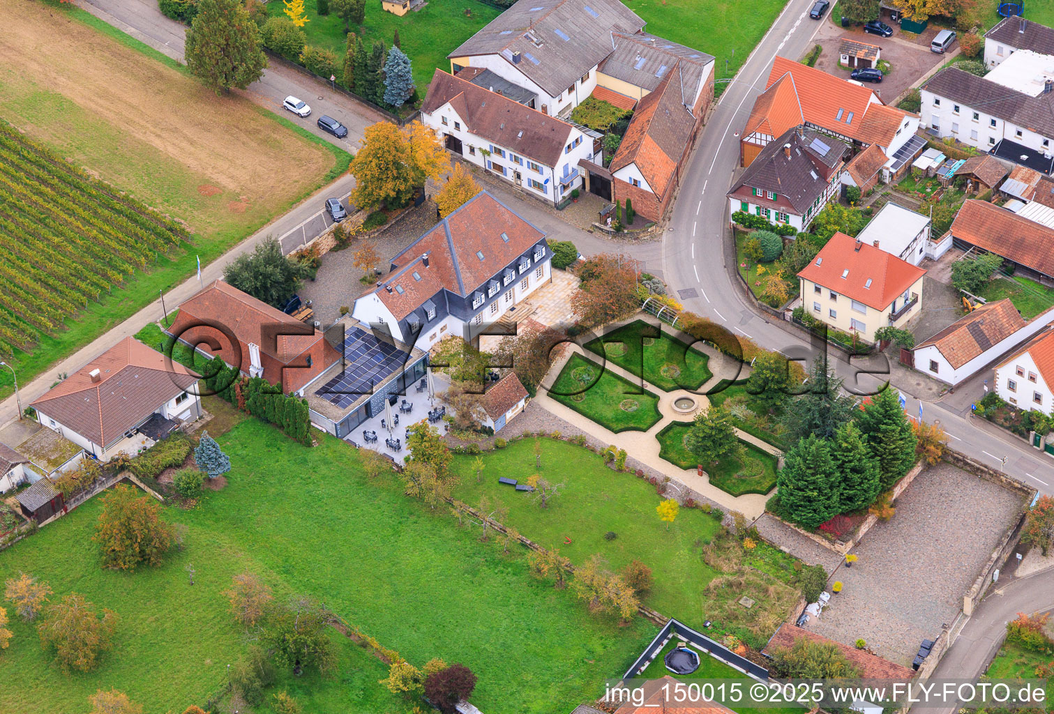 Oblique view of Castle in Oberotterbach in the state Rhineland-Palatinate, Germany