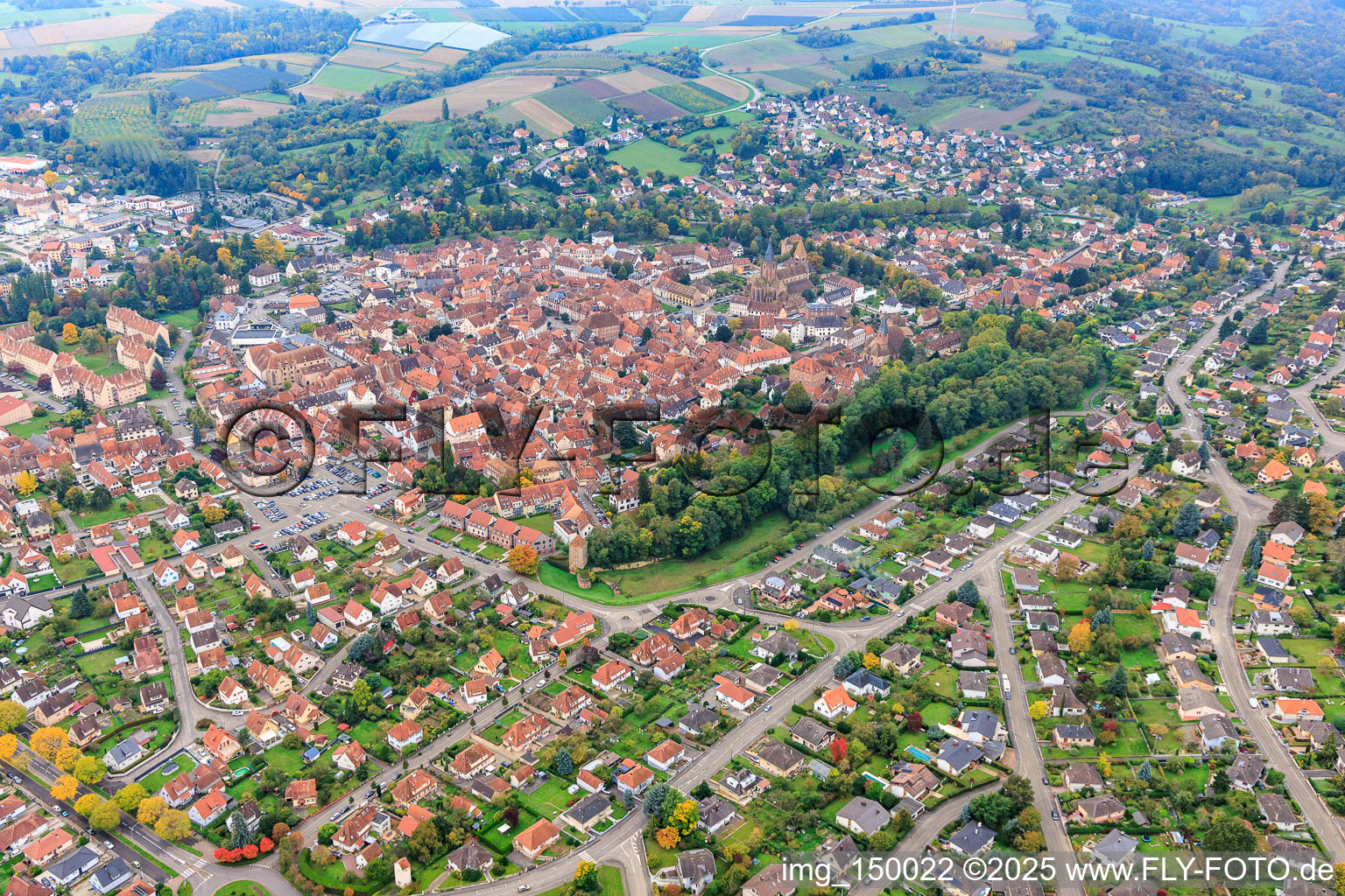 Rempart Nord and Tour de la Poudrière in Wissembourg in the state Bas-Rhin, France