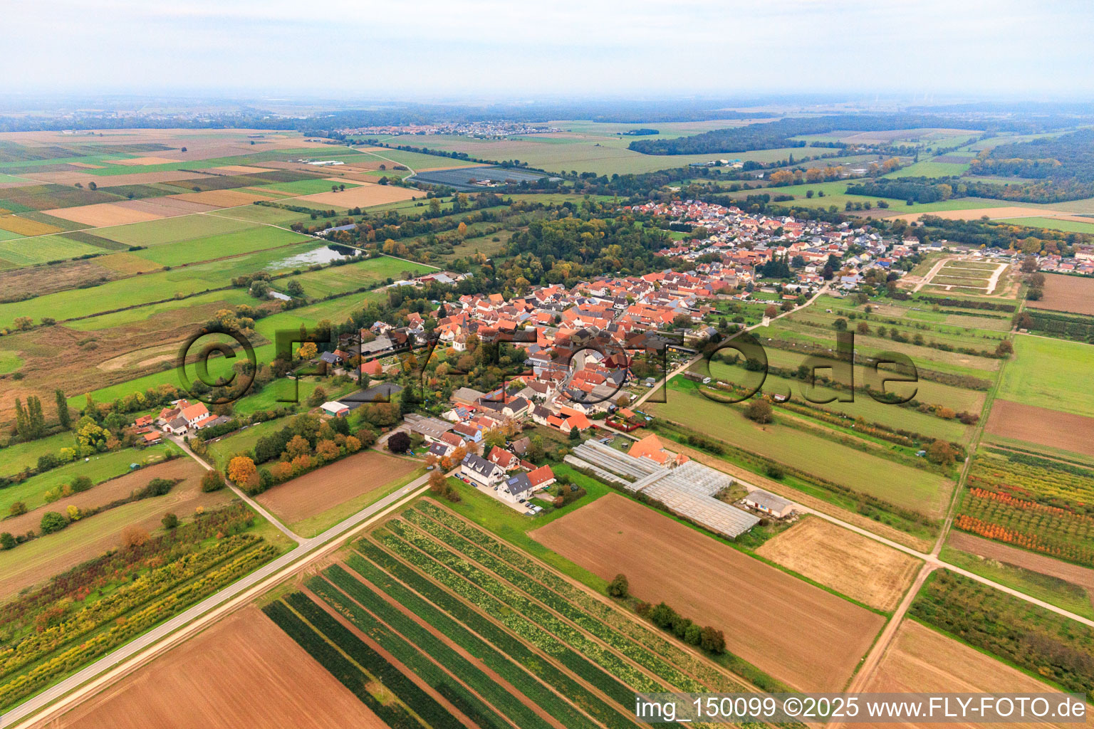 Aerial photograpy of From the southwest in Winden in the state Rhineland-Palatinate, Germany