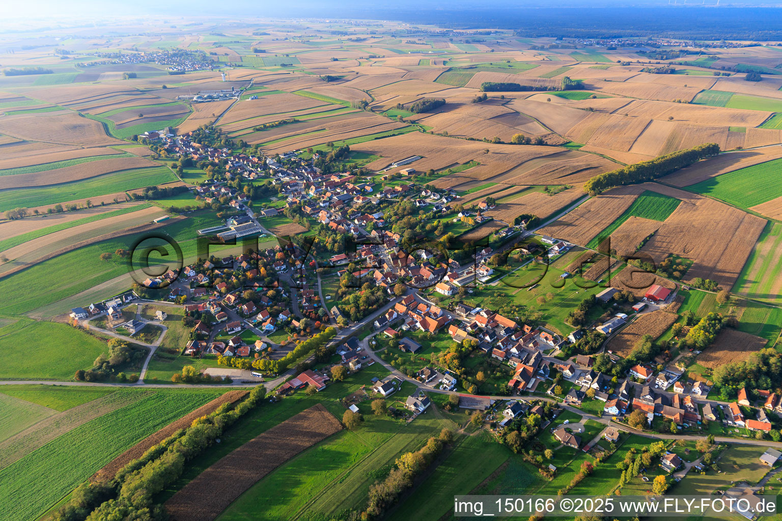 Aerial view of From the southeast in Wintzenbach in the state Bas-Rhin, France
