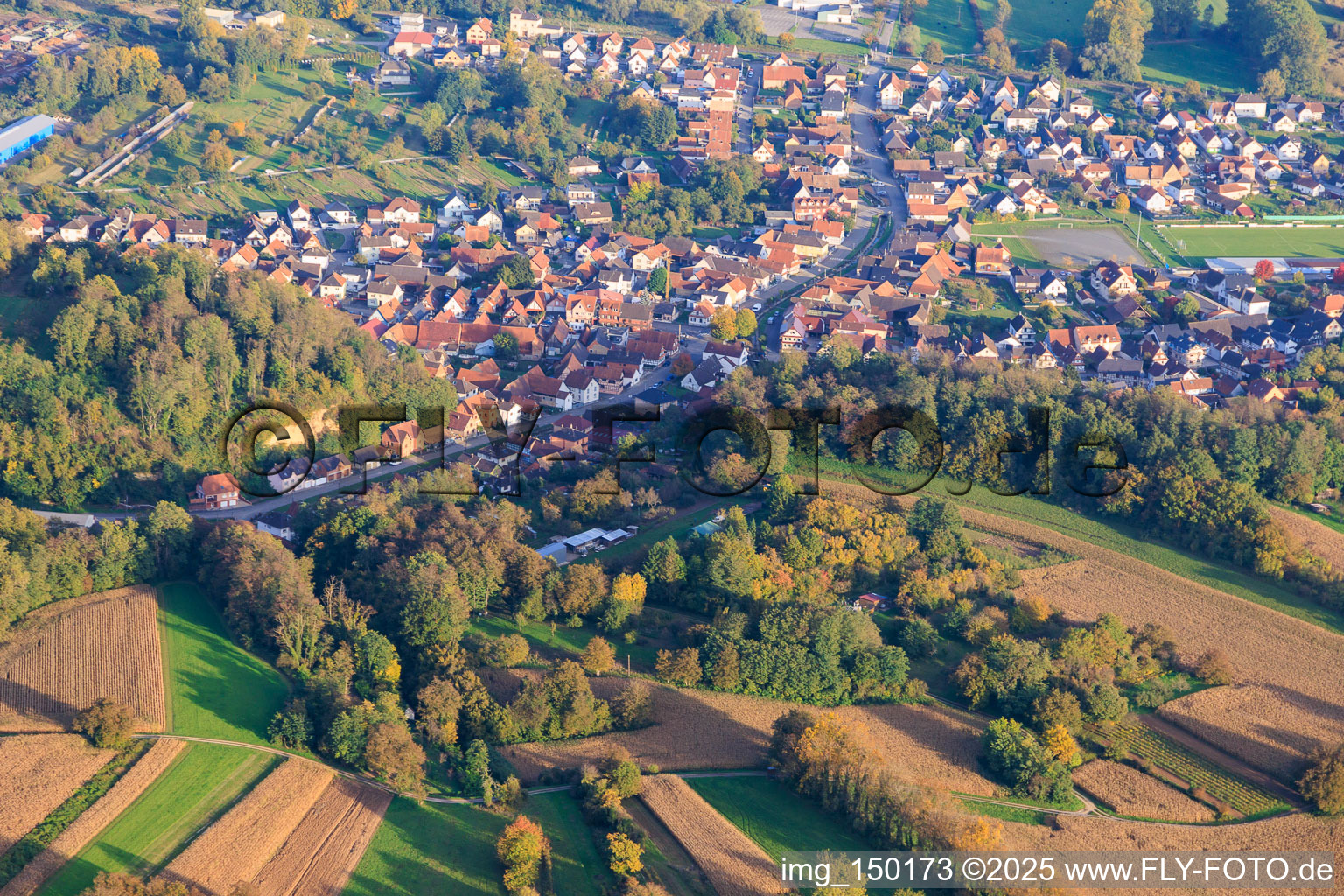 Rue du Kabach in Mothern in the state Bas-Rhin, France