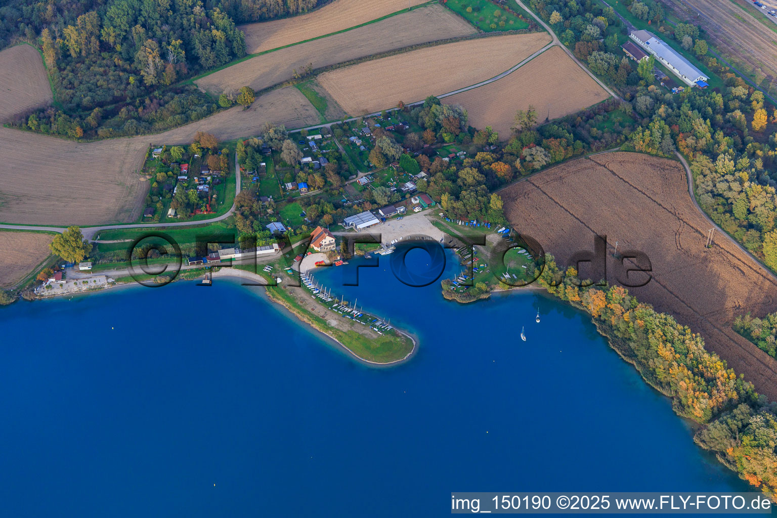 Aerial view of Alsasurf67 and Base Nautique de Lauterbourg in Lauterbourg in the state Bas-Rhin, France