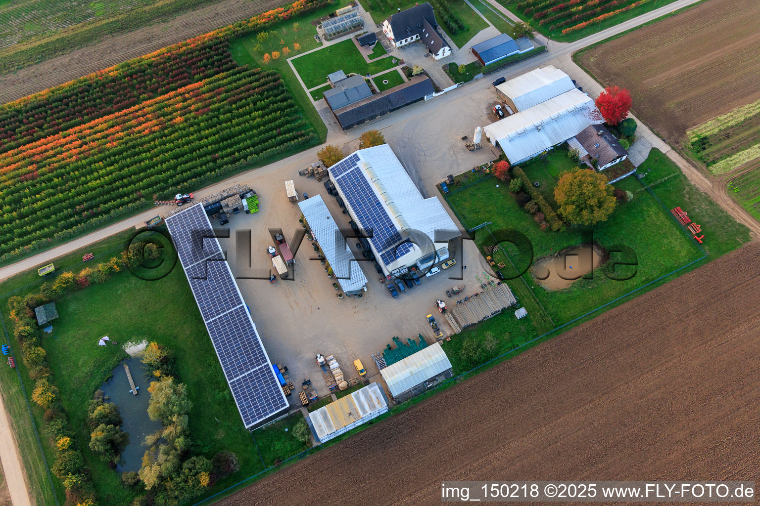 Drone recording of Farmer's Garden in Winden in the state Rhineland-Palatinate, Germany