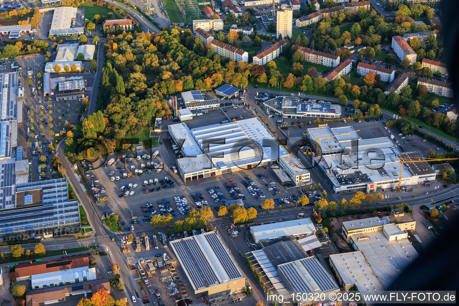 Aerial view of Mercedes-Benz Landau branch in Landau in der Pfalz in the state Rhineland-Palatinate, Germany
