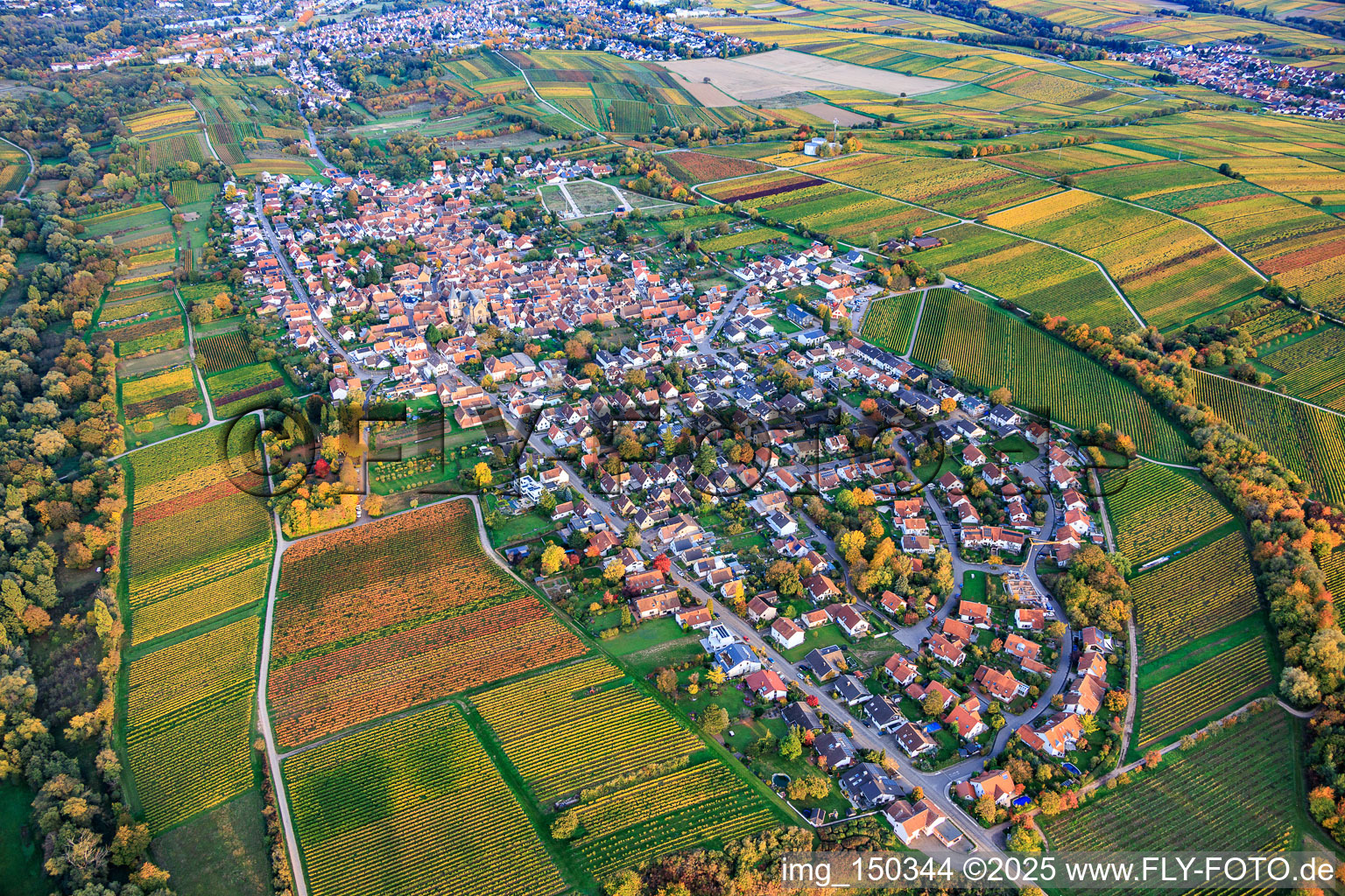 Aerial photograpy of From the west in the district Arzheim in Landau in der Pfalz in the state Rhineland-Palatinate, Germany