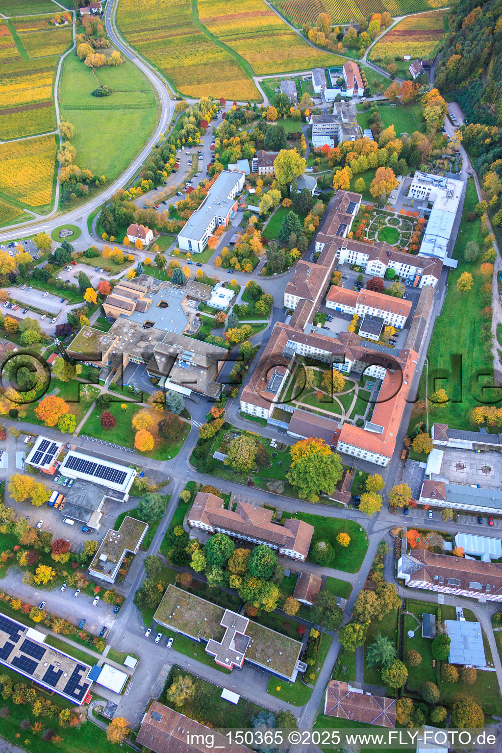 Palatinate Hospital for Psychiatry and Neurology in Klingenmünster in the state Rhineland-Palatinate, Germany from above