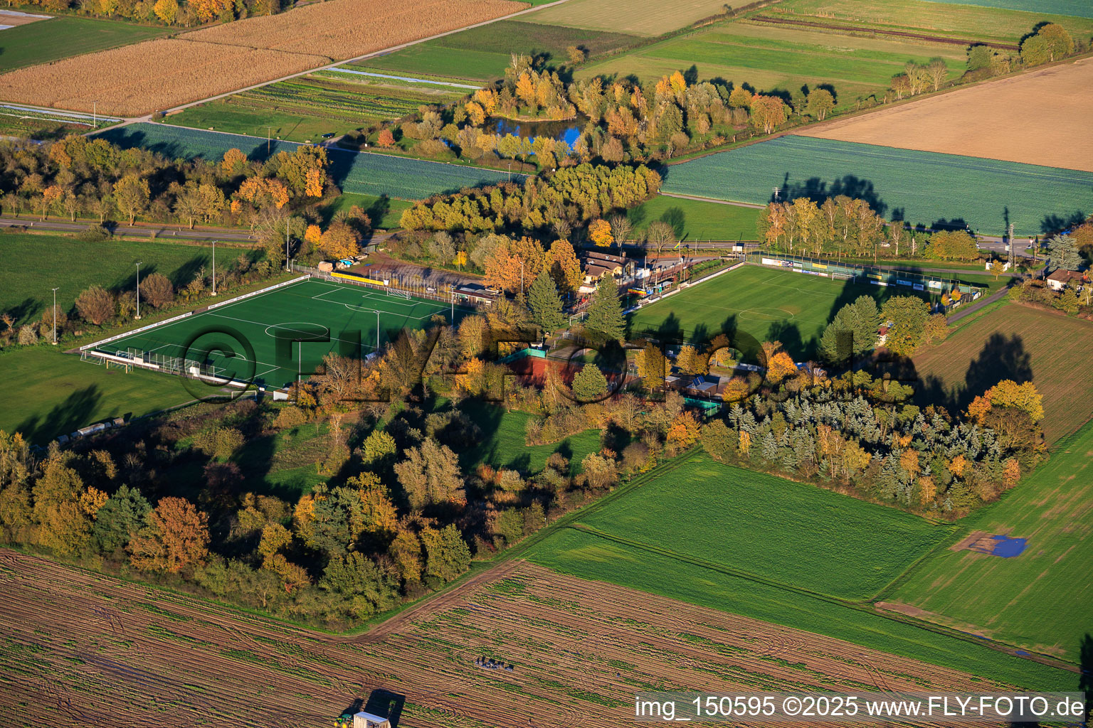 Sports grounds of TB Jahn 1896 eV and TC '86 eV in Zeiskam in the state Rhineland-Palatinate, Germany