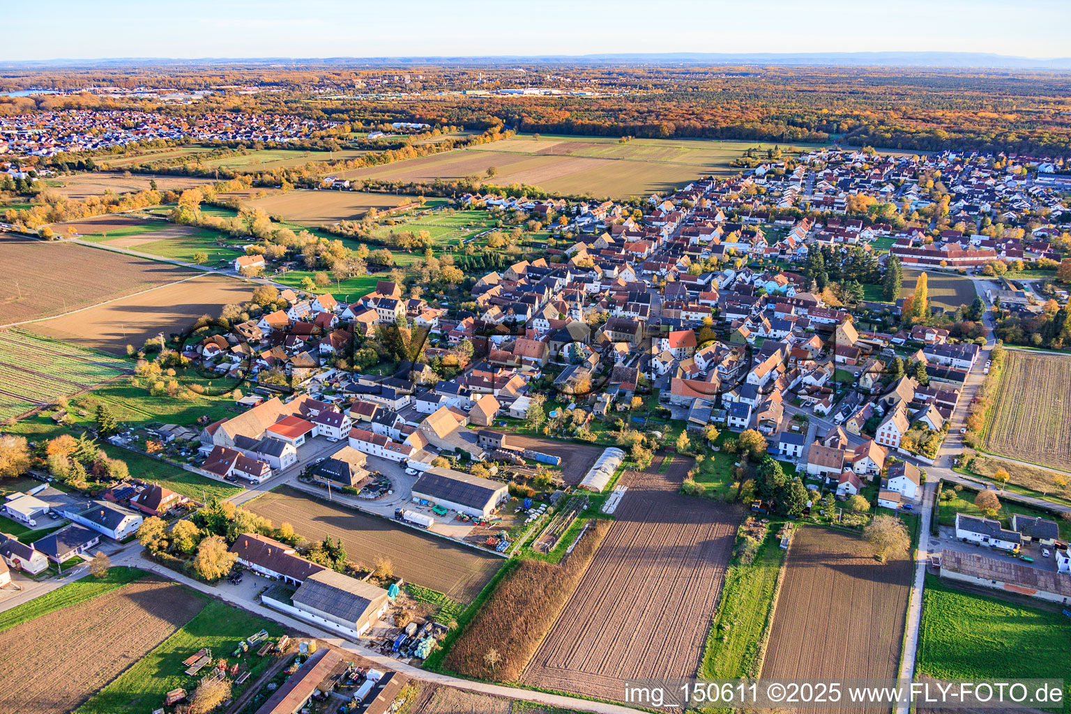 Aerial view of From the northwest in Westheim in the state Rhineland-Palatinate, Germany