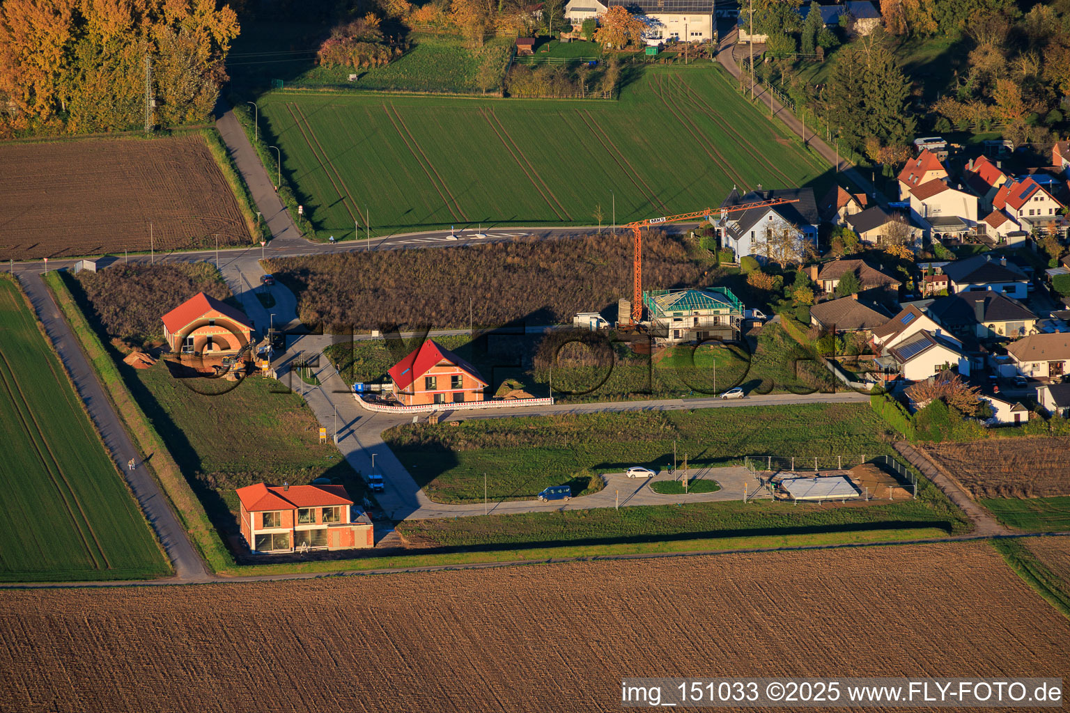 New development area Im Niederfeld in the district Ingenheim in Billigheim-Ingenheim in the state Rhineland-Palatinate, Germany