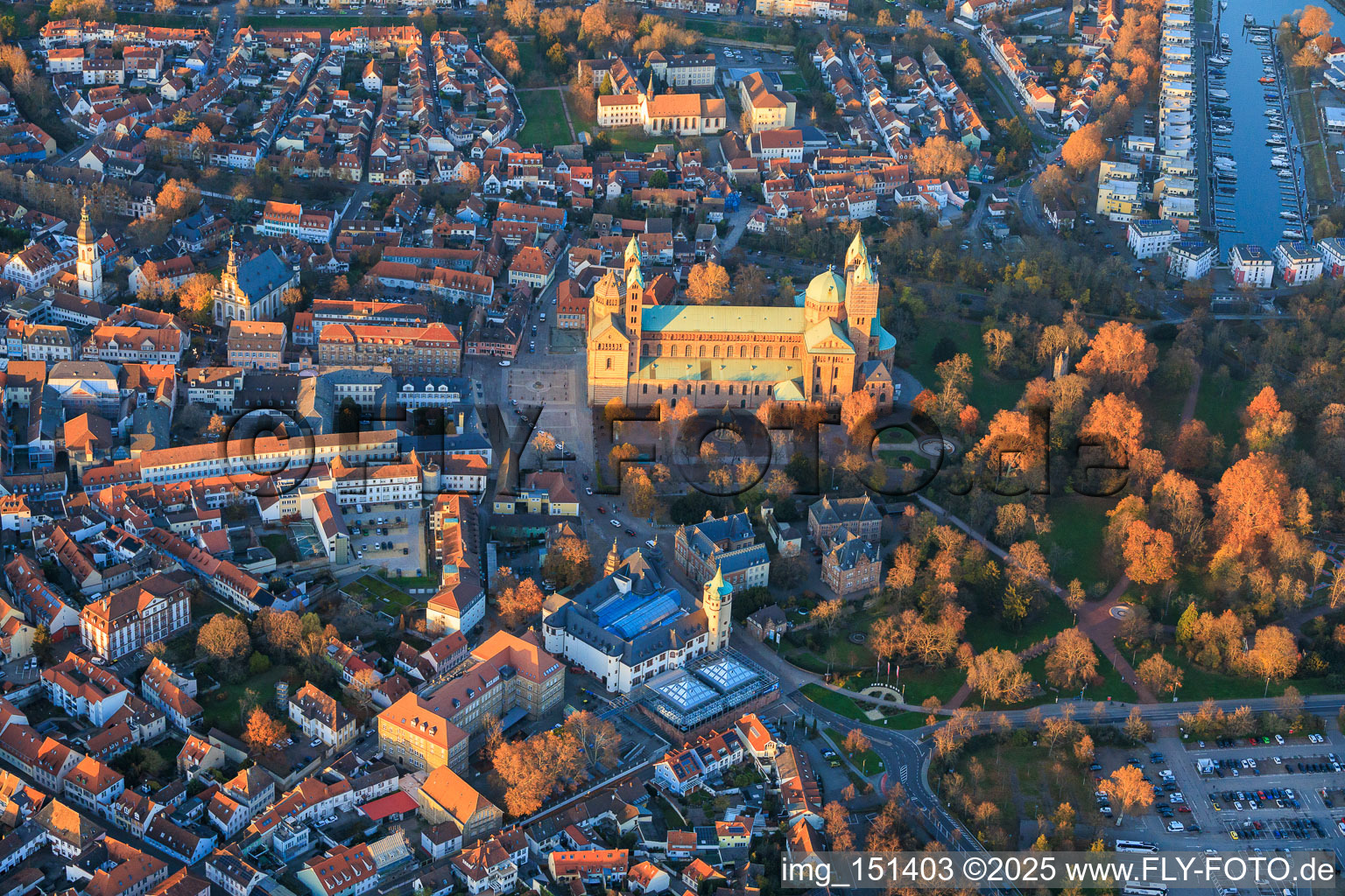 Cathedral at Speyer in autumn at evening light in Speyer in the state Rhineland-Palatinate, Germany
