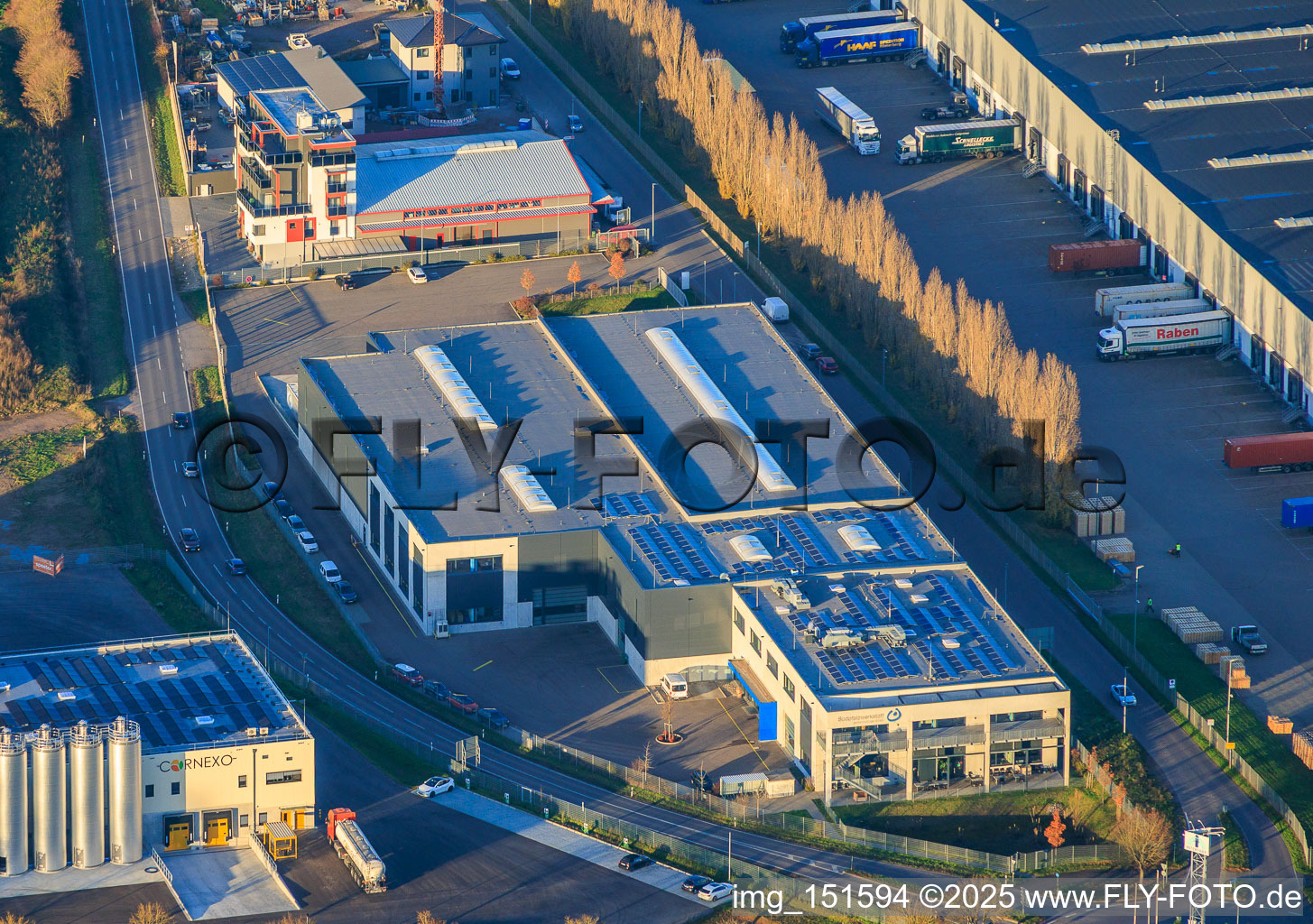 Southern Palatinate workshop in Offenbach an der Queich in the state Rhineland-Palatinate, Germany from above