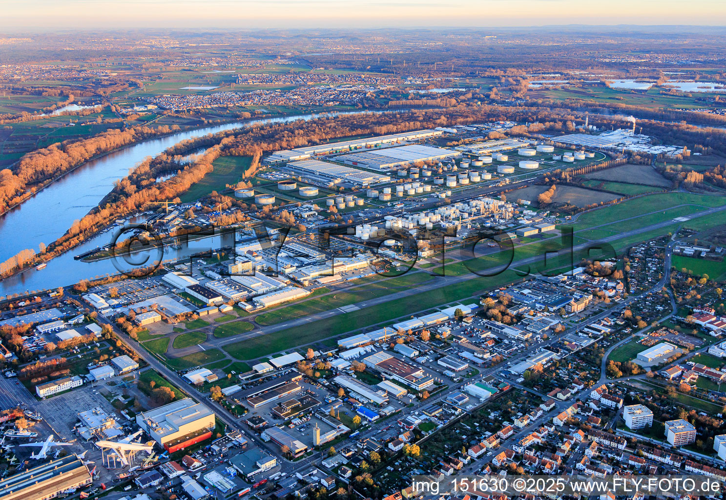 FSL Airport Speyer/Ludwigshafen EDRY from the northwest in Speyer in the state Rhineland-Palatinate, Germany