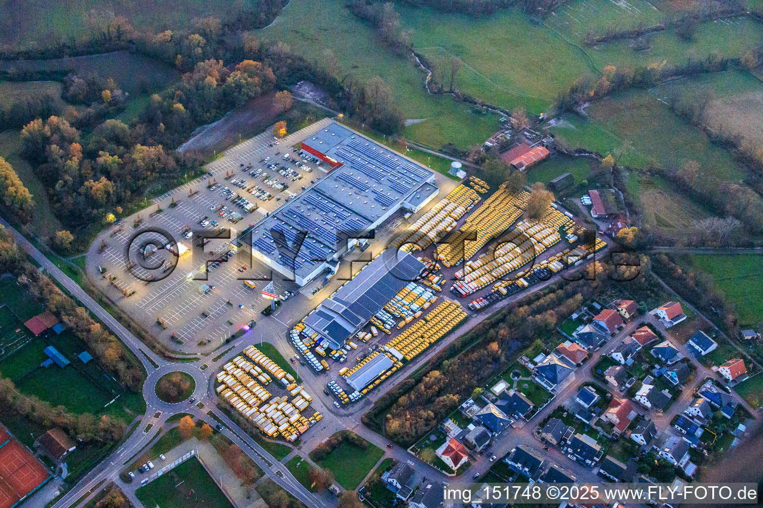 Südpfalz Center in the evening in Rohrbach in the state Rhineland-Palatinate, Germany