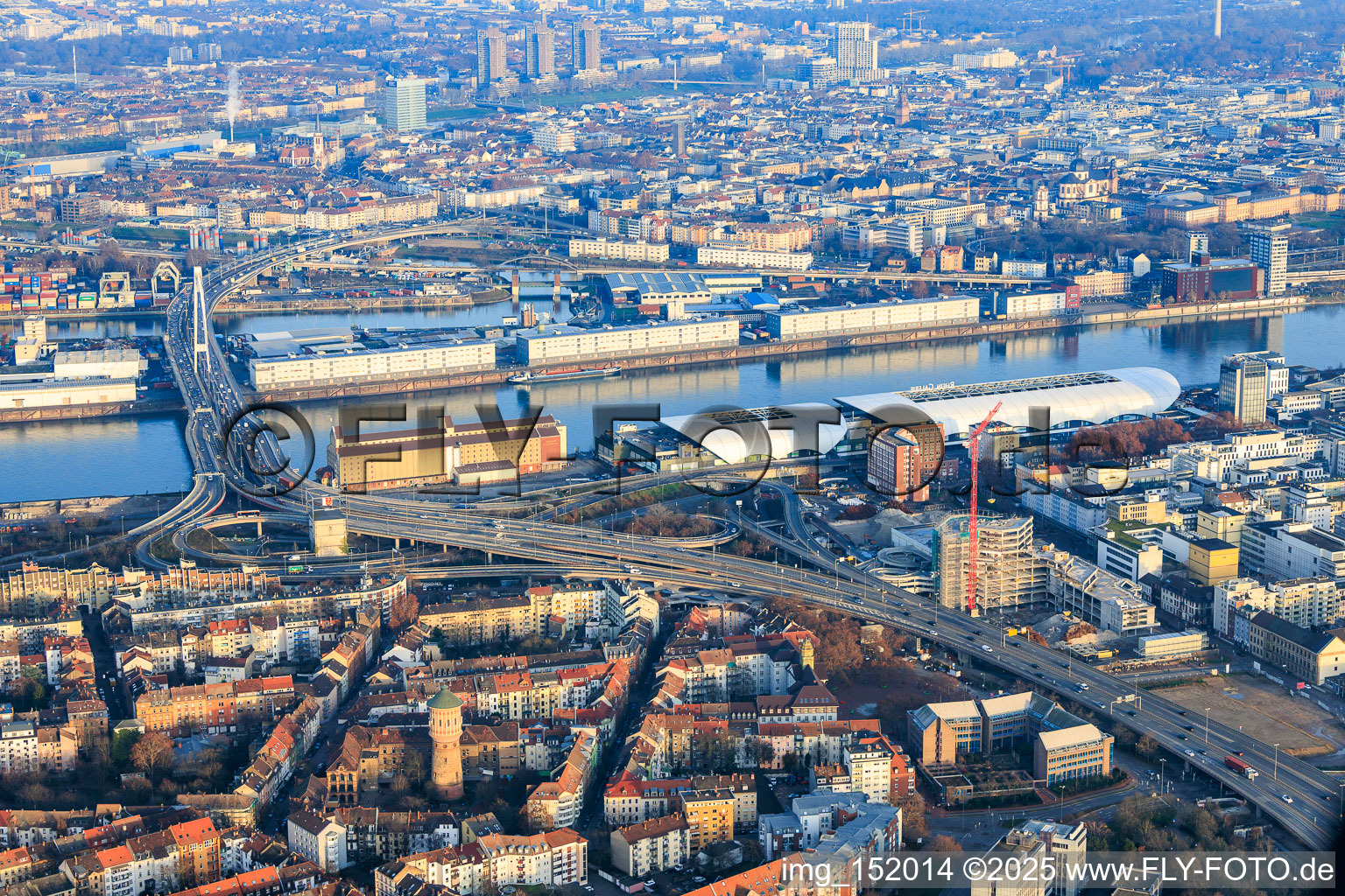 Partially demolished former Ludwigshafen town hall in the former town hall center on the still-to-be-demolished elevated highway (B44) in the district West in Ludwigshafen am Rhein in the state Rhineland-Palatinate, Germany