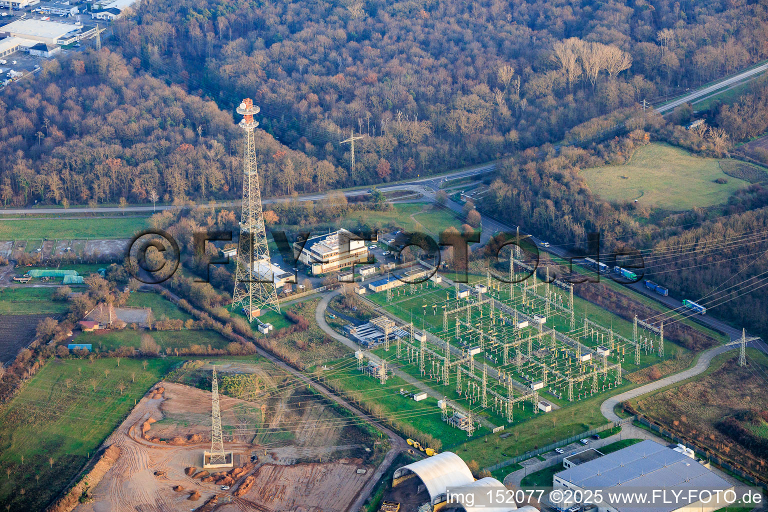 Substation of Pfalzwerke Netz AG in Mutterstadt in the state Rhineland-Palatinate, Germany