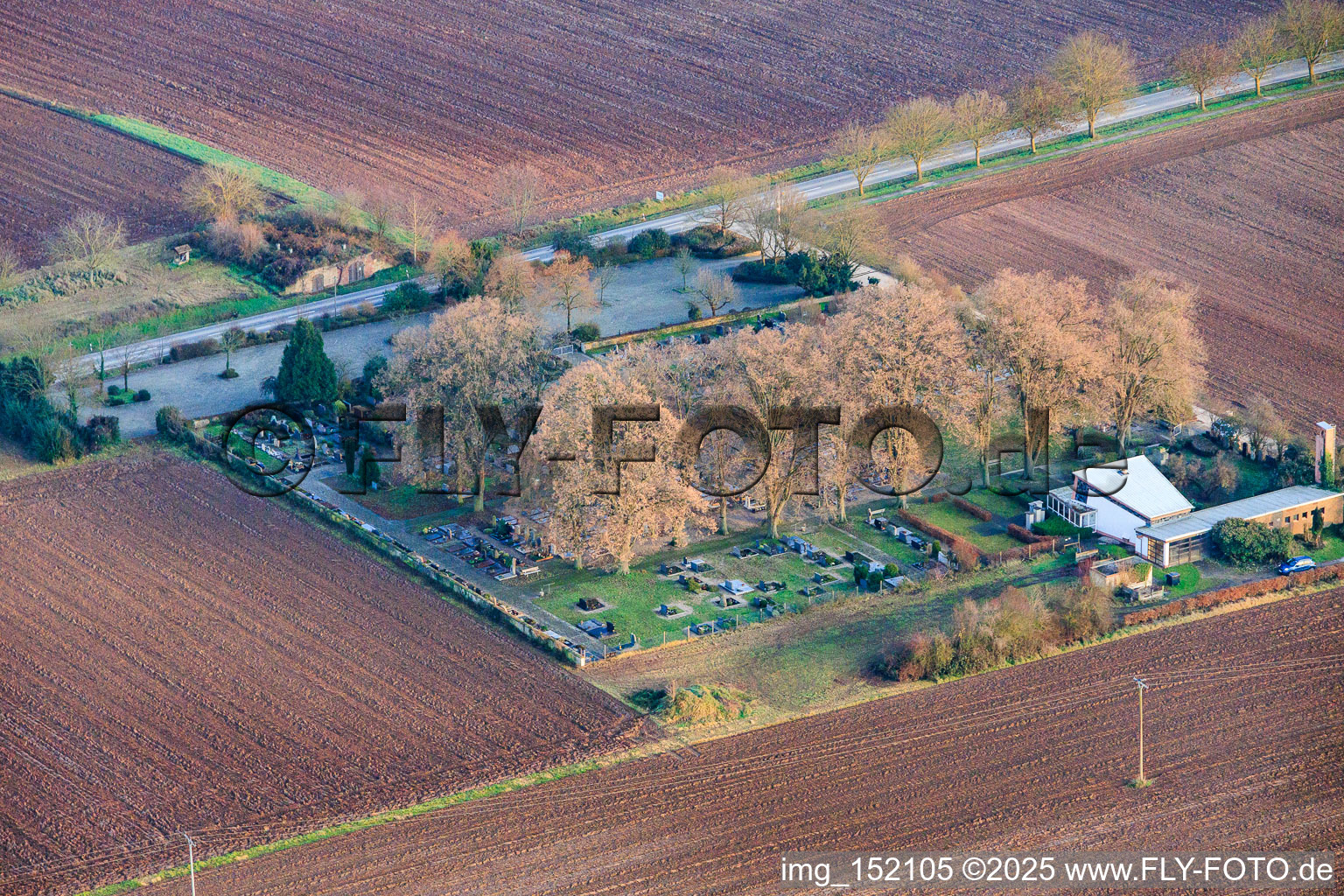 Cemetery Zeiskam in Zeiskam in the state Rhineland-Palatinate, Germany