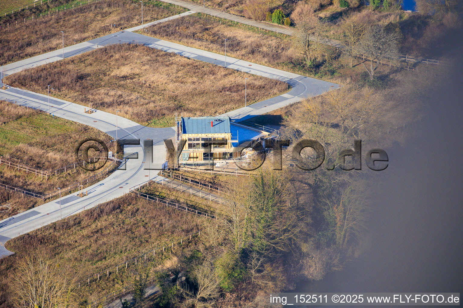 New development area between Michelsbach and Fischmal in Leimersheim in the state Rhineland-Palatinate, Germany