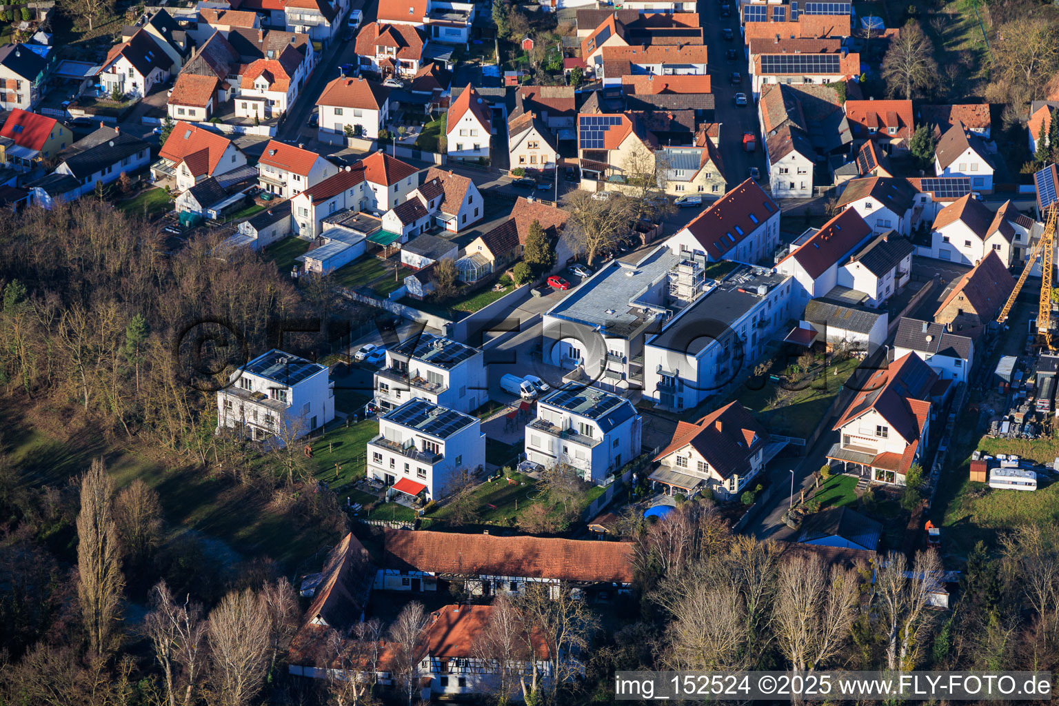 New residential buildings at Hutzelberg in Hördt in the state Rhineland-Palatinate, Germany
