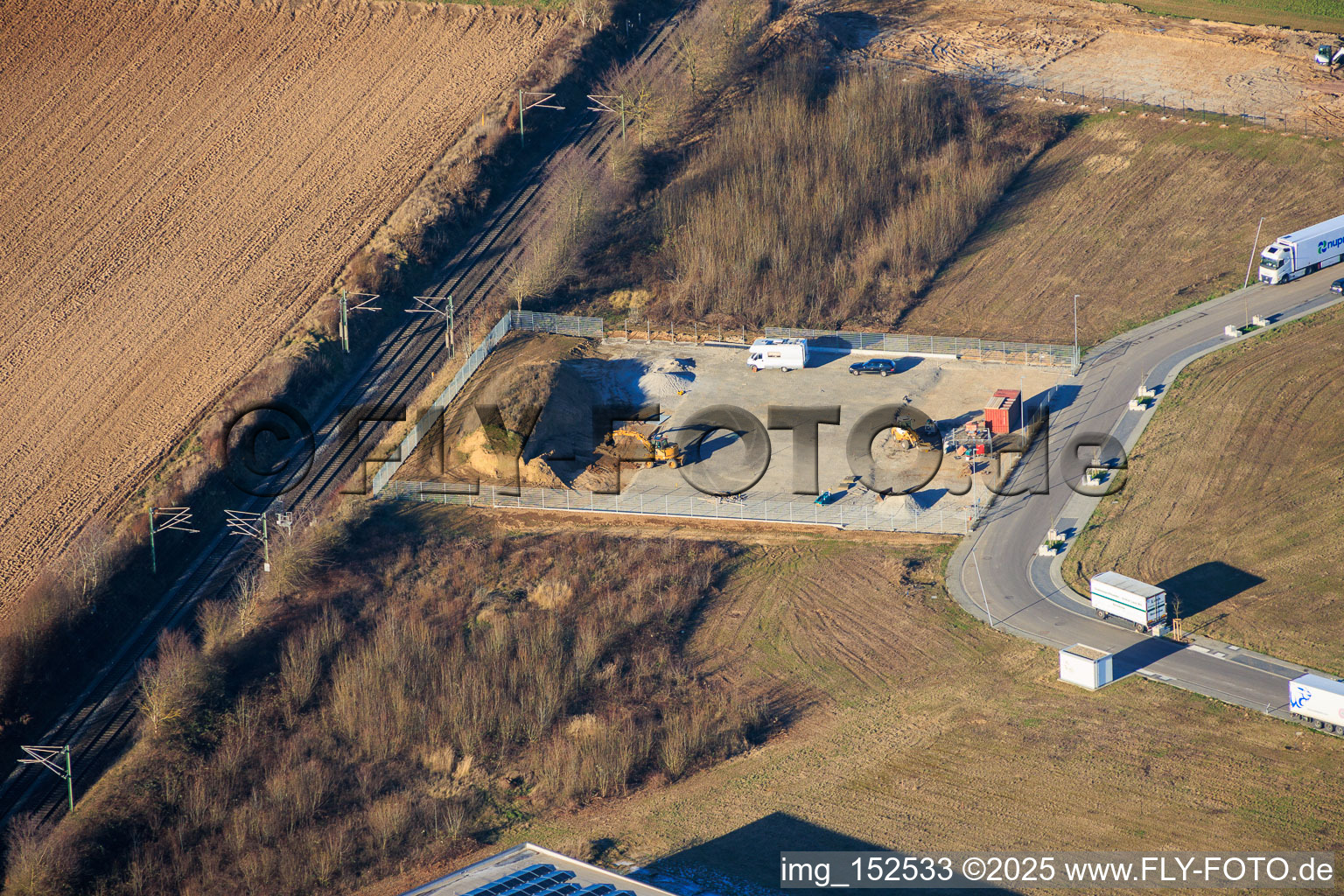 Industrial area in the Speyer Valley in Rülzheim in the state Rhineland-Palatinate, Germany