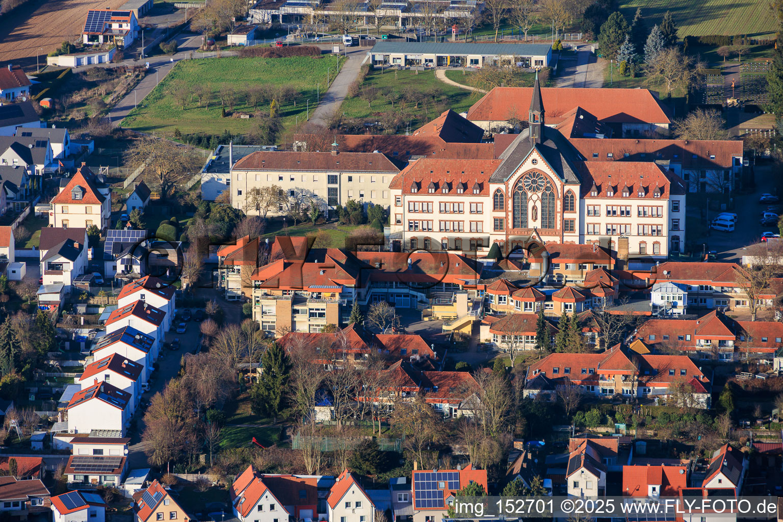 St. Paulus Stift Herxheim and Caritas Support Center St. Laurentius and Paulus in Wörth am Rhein in the state Rhineland-Palatinate, Germany