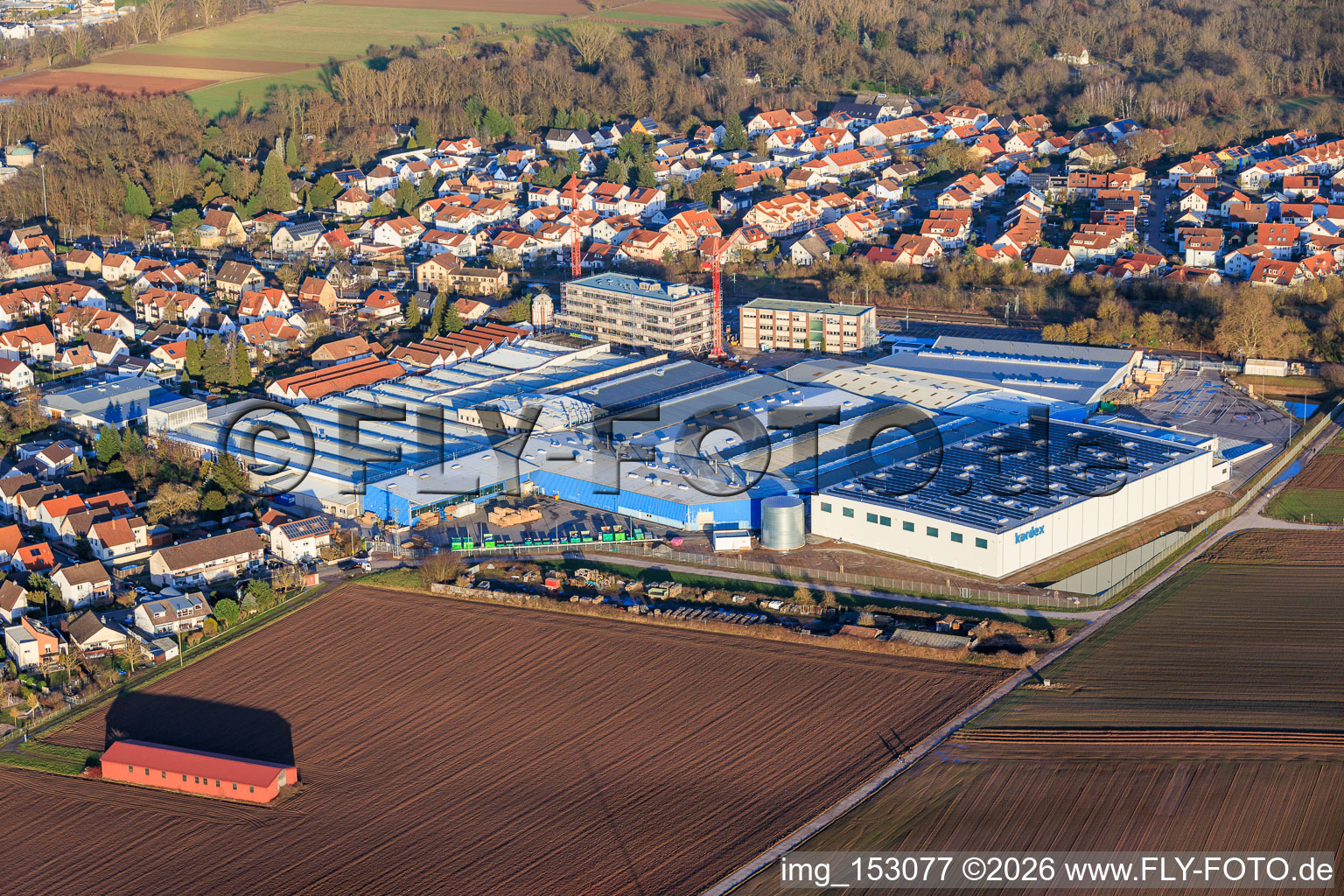 New construction site on the Kardex Remstar grounds in Bellheim in the state Rhineland-Palatinate, Germany