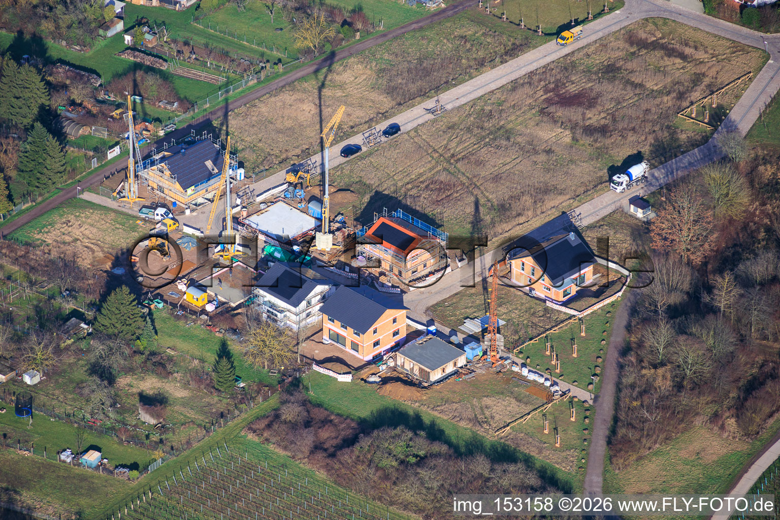Multi-family house construction sites in the new development area on Prinz-Eugen-Straße in the district Arzheim in Landau in der Pfalz in the state Rhineland-Palatinate, Germany