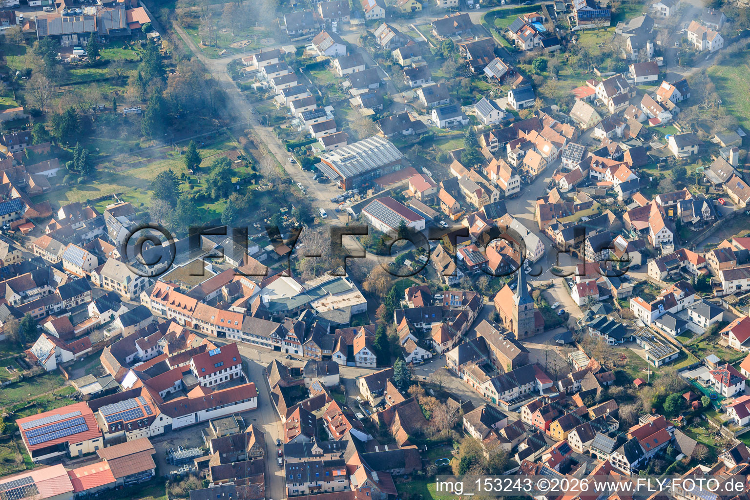 Wine Route with the Simultaneous Church of St. Quintinus in Siebeldingen in the state Rhineland-Palatinate, Germany
