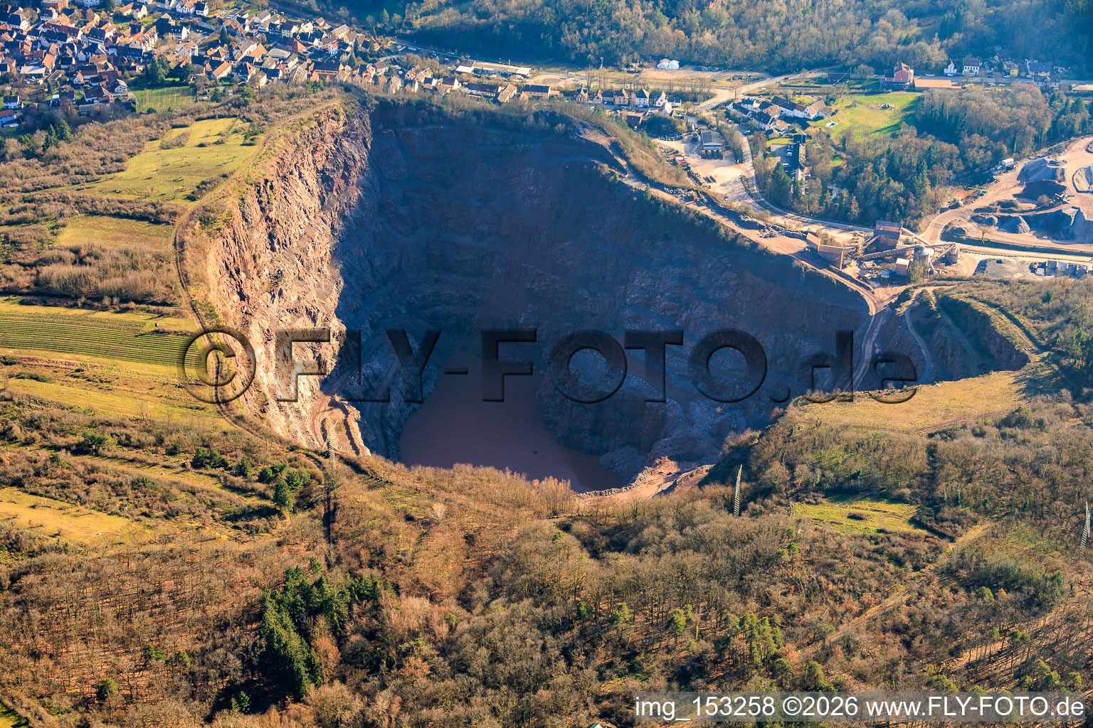 Quarry Albersweiler from the north in Albersweiler in the state Rhineland-Palatinate, Germany