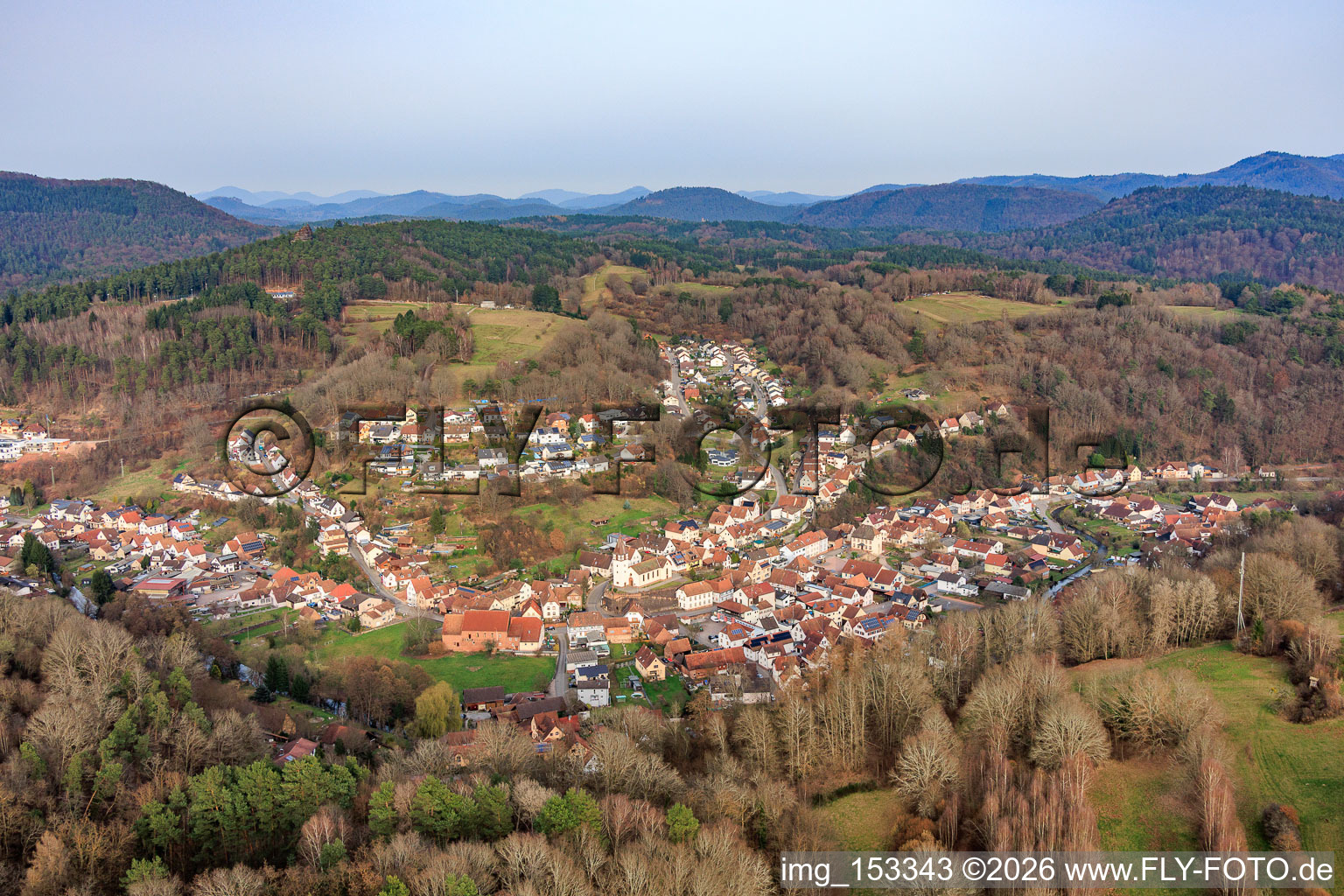 From the west in Bundenthal in the state Rhineland-Palatinate, Germany