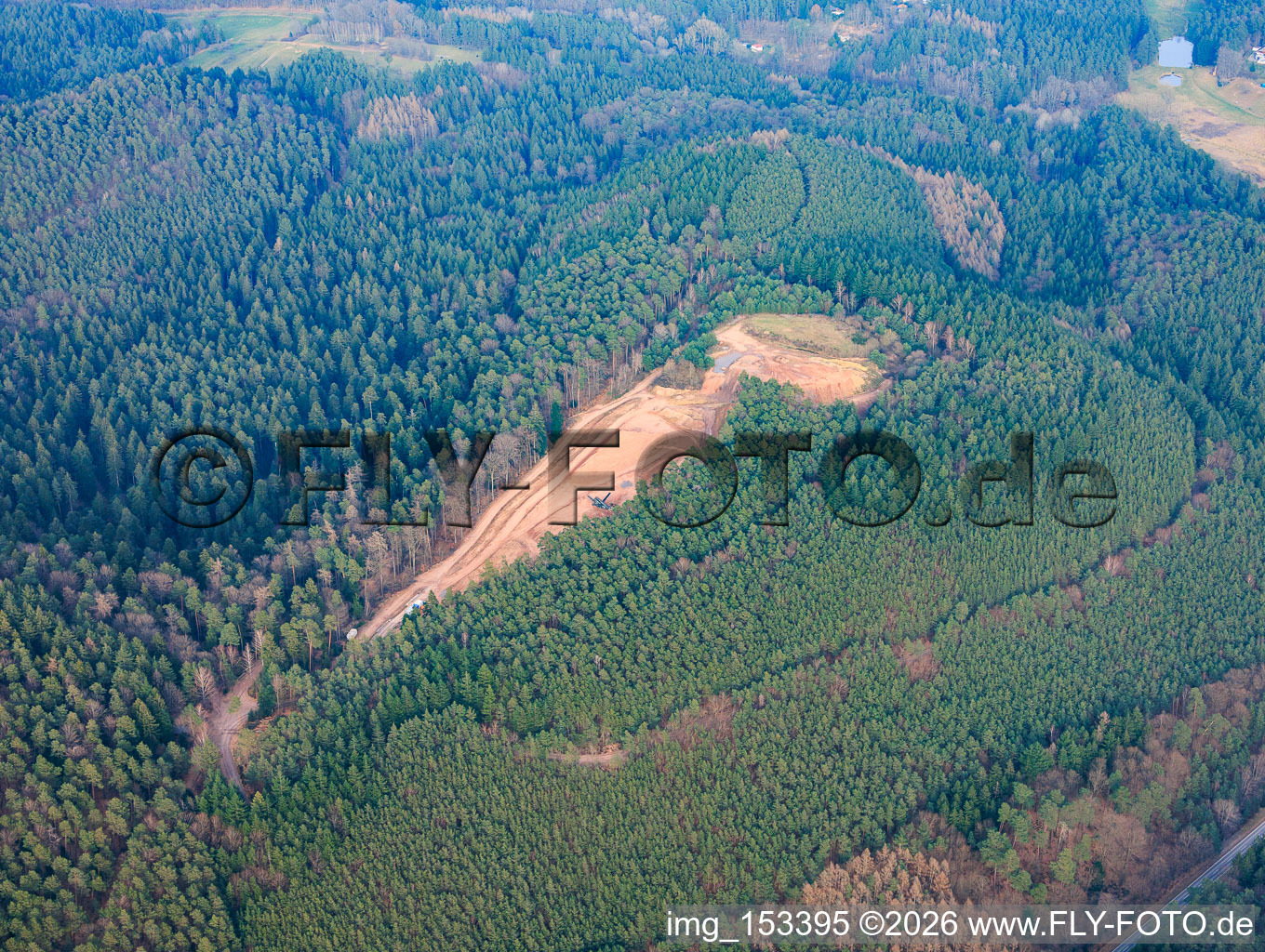 Earthworks in the forest near the Keeseckhütte in Vorderweidenthal in the state Rhineland-Palatinate, Germany