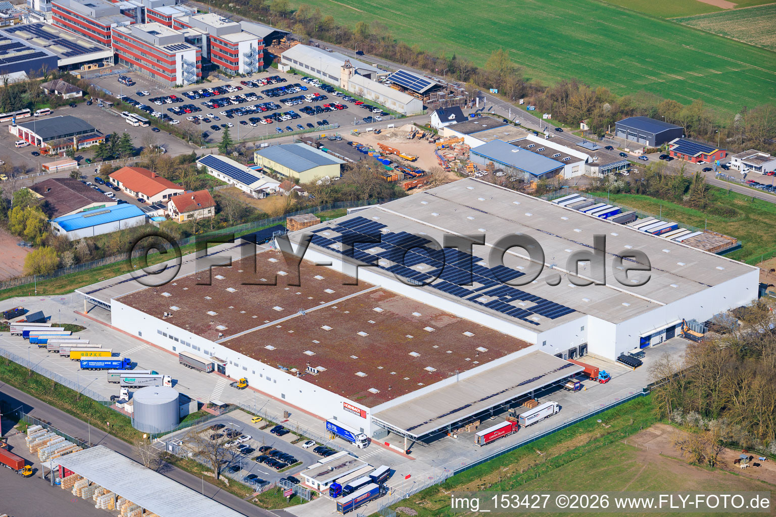 HORNBACH Logistics Center Essingen II in the district Dreihof in Essingen in the state Rhineland-Palatinate, Germany