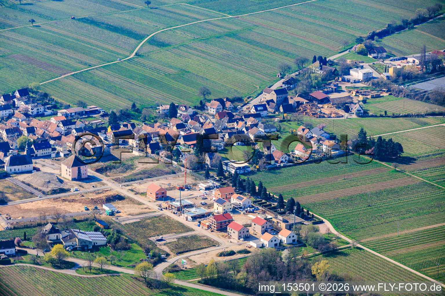 New development area "Village Life" at the former sparkling wine cellar in Böchingen in the state Rhineland-Palatinate, Germany