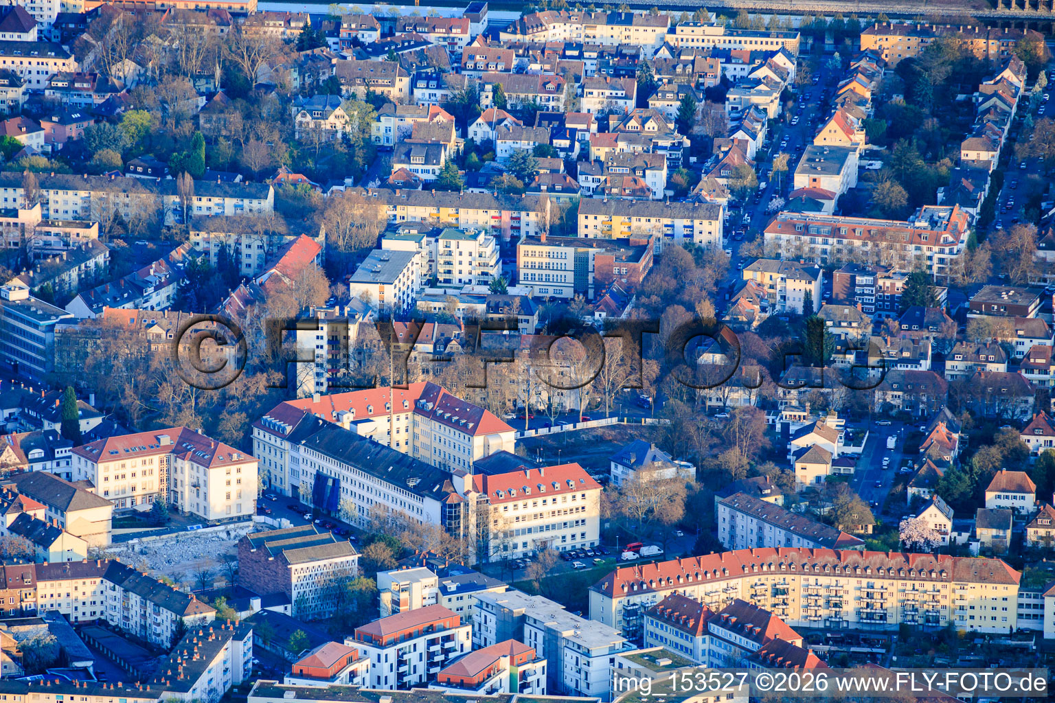 Koschatplatz with the site of the demolished Pfalzwerke headquarters in the district Süd in Ludwigshafen am Rhein in the state Rhineland-Palatinate, Germany