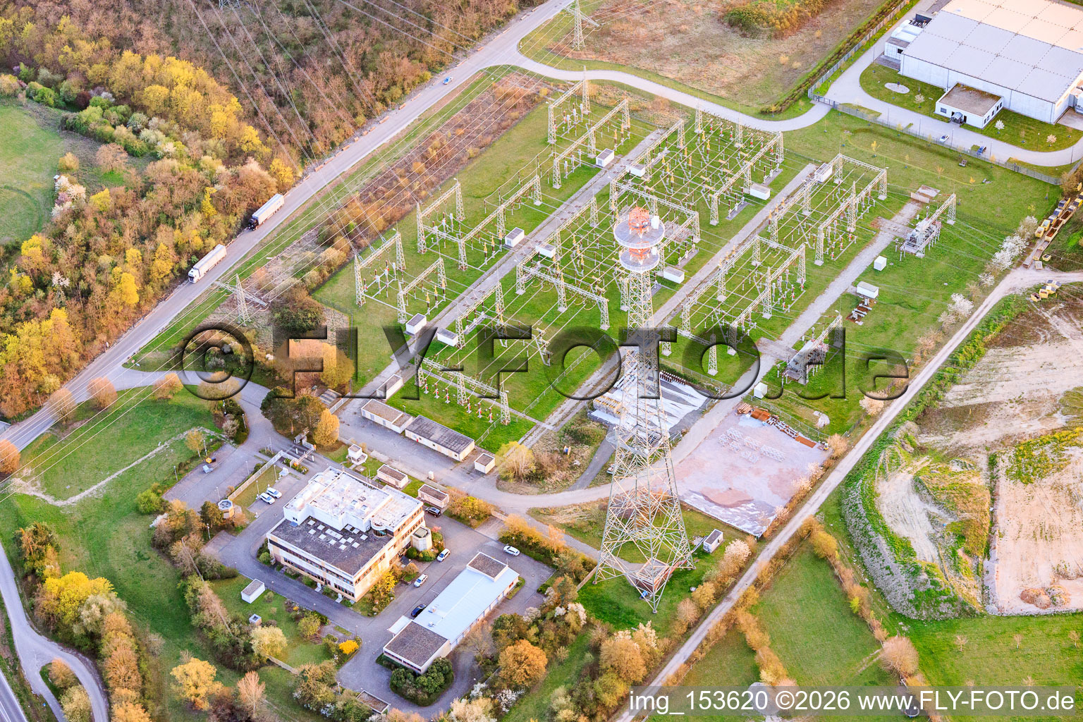 Pfalzwerke Netz AG substation at Schlichtgraben in Mutterstadt in the state Rhineland-Palatinate, Germany