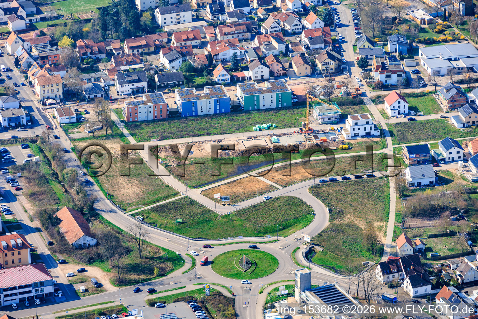 New development area Am Pfefferminzbähnel after development in the district Lachen in Neustadt an der Weinstraße in the state Rhineland-Palatinate, Germany