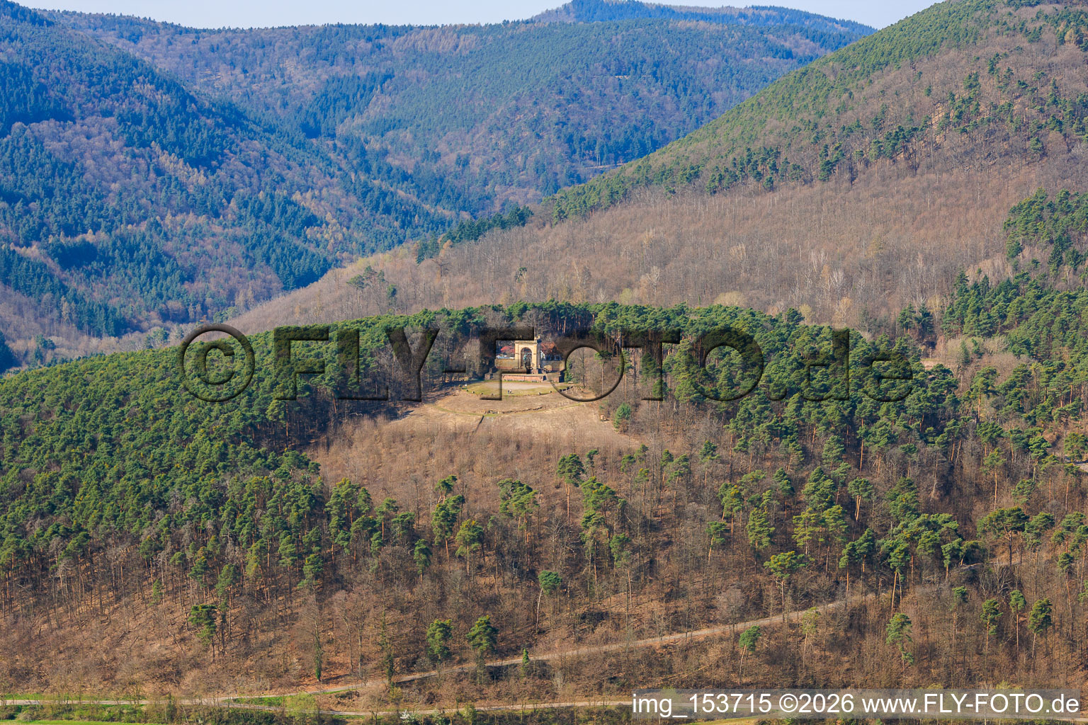 Cleared platform in front of the renovated Victory and Peace Monument in Edenkoben in the state Rhineland-Palatinate, Germany