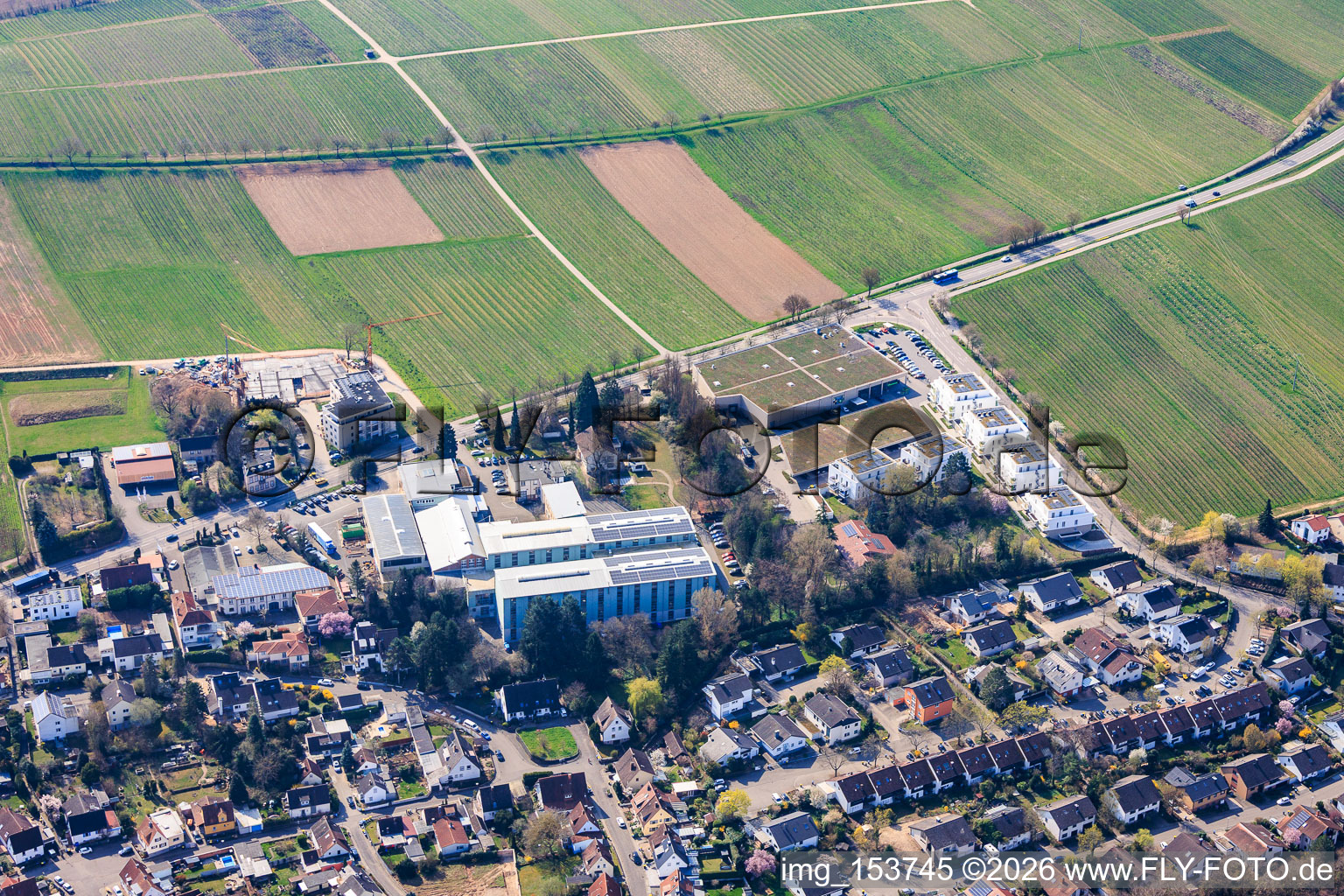 Wollmesheimer Höhe with Wickert Maschinenbau GmbH and WASGAU Frischemarkt Landau in Landau in der Pfalz in the state Rhineland-Palatinate, Germany