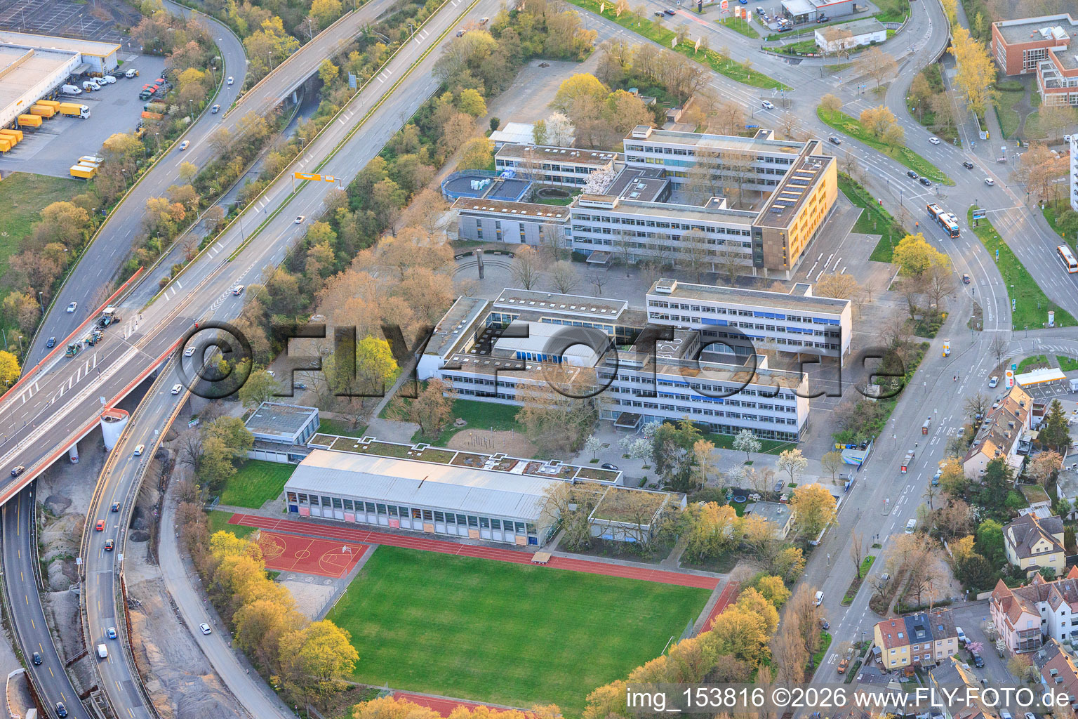Theodor-Heuss-Gymnasium and Anne-Frank-Realschule plus in the district West in Ludwigshafen am Rhein in the state Rhineland-Palatinate, Germany