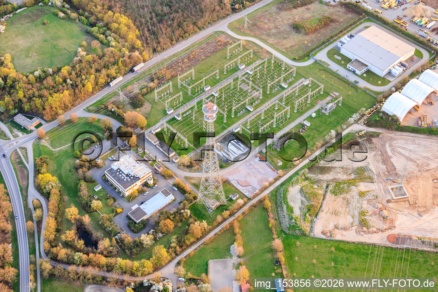 Pfalzwerke Netz AG substation at Schlichtgraben in Mutterstadt in the state Rhineland-Palatinate, Germany
