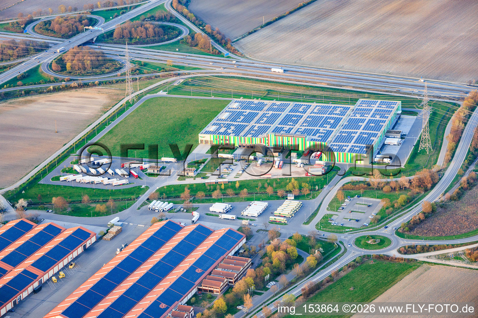 New halls of the Pfalzmarkt for fruit and vegetables eG in Mutterstadt in the state Rhineland-Palatinate, Germany