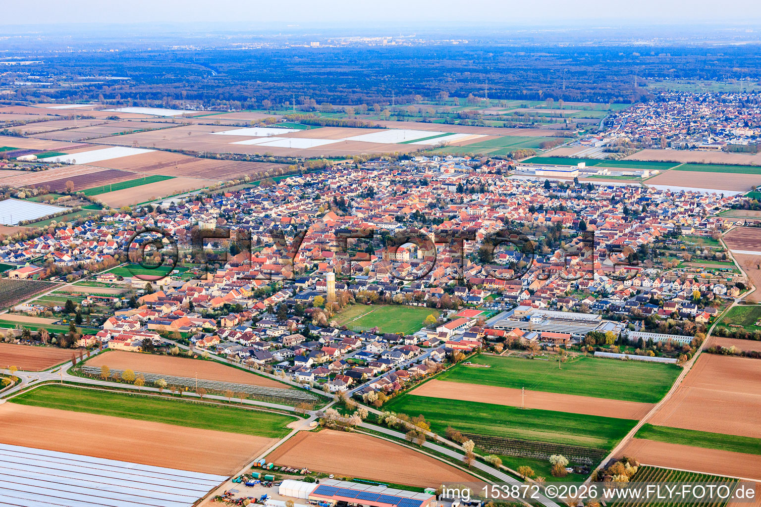 From the north in the district Böhl in Böhl-Iggelheim in the state Rhineland-Palatinate, Germany