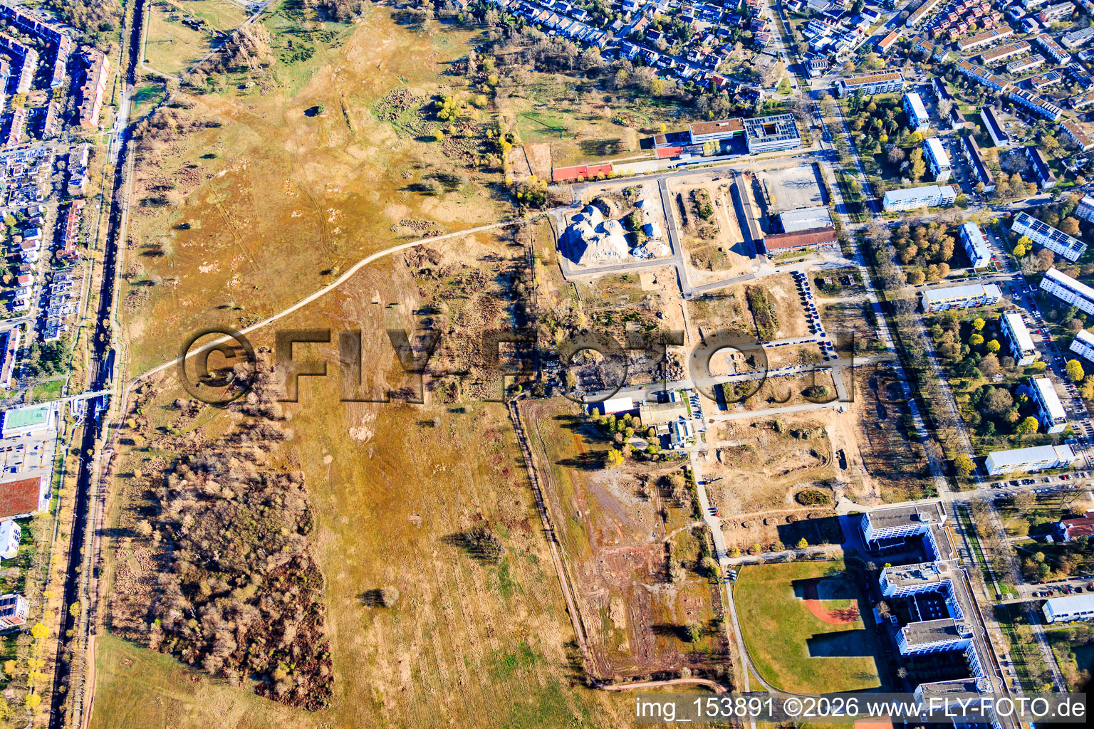 Conversion project at Delaware Street and New York Street at the old airfield in the district Nordstadt in Karlsruhe in the state Baden-Wuerttemberg, Germany