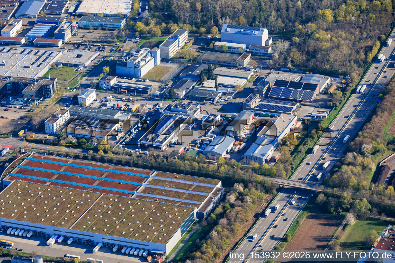 Herdweg/Ohmstraße industrial park, near the A5 motorway. in the district Grötzingen in Karlsruhe in the state Baden-Wuerttemberg, Germany