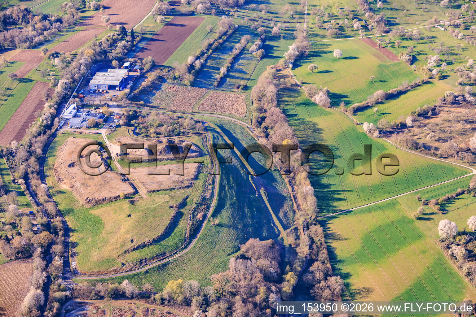 Disused landfill East in the district Durlach in Karlsruhe in the state Baden-Wuerttemberg, Germany