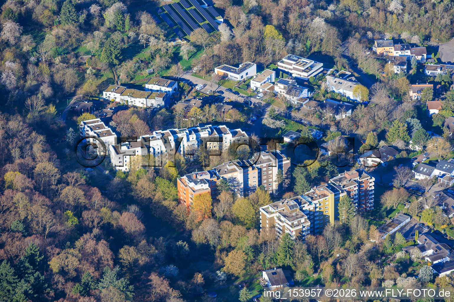High-rise residential complex on Max-Beckmann-Straße in the district Durlach in Karlsruhe in the state Baden-Wuerttemberg, Germany